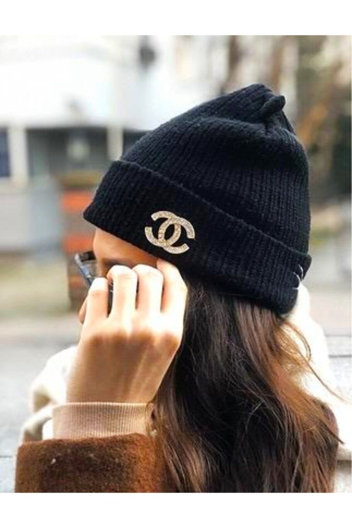 BUES OFFICIAL Chan Cc Model Taşlı Detaylı Trend Şık Siyah Bere