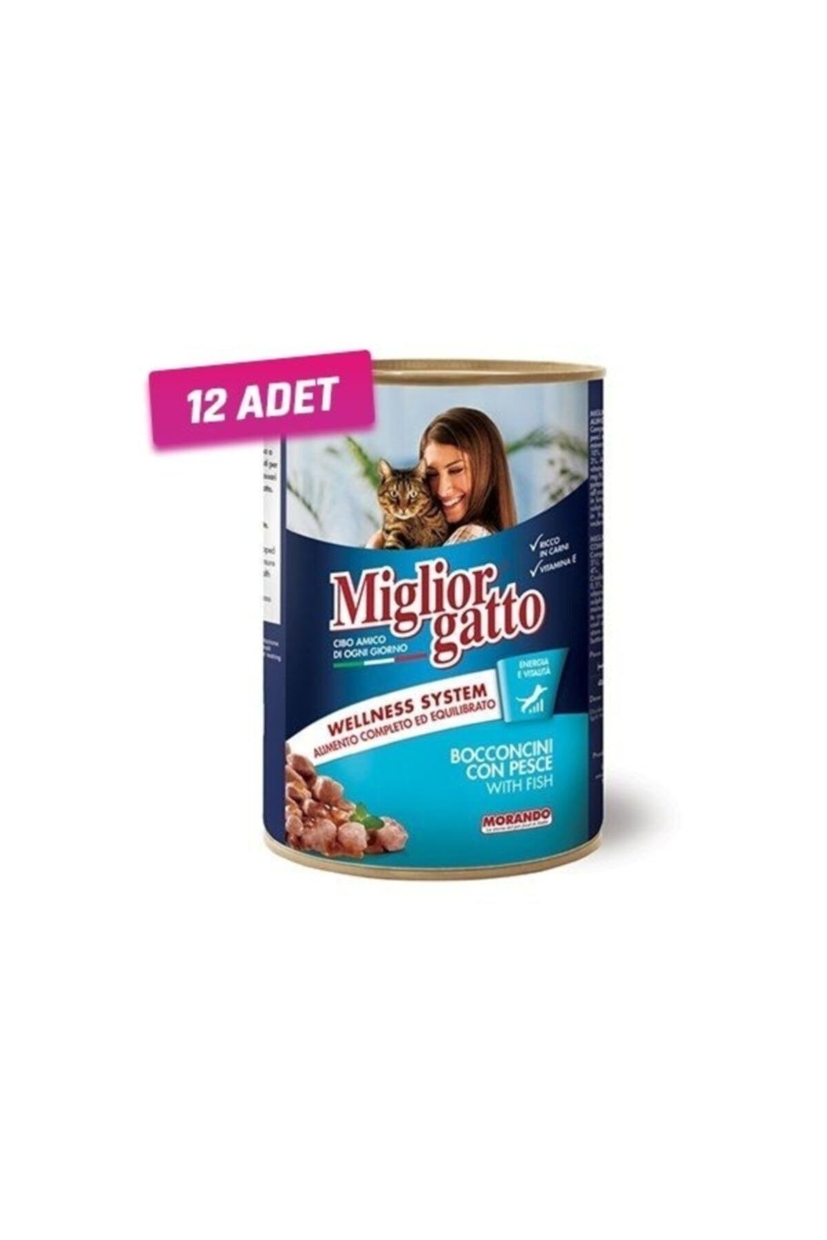 Miglior 12 Adet - Balıklı Yetişkin Kedi Konservesi 405 Gr