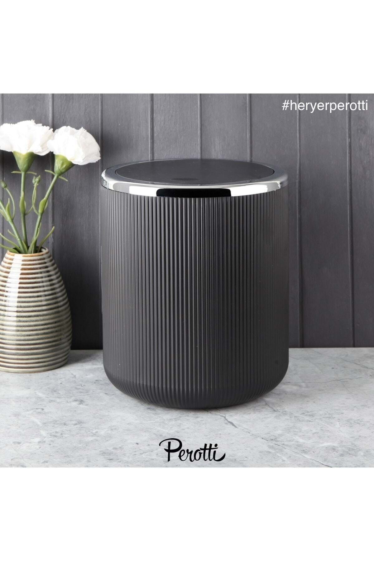 Perotti 13161 Lısbone Black Sılver Çöp Kovası 6,5 Lt Fma04761