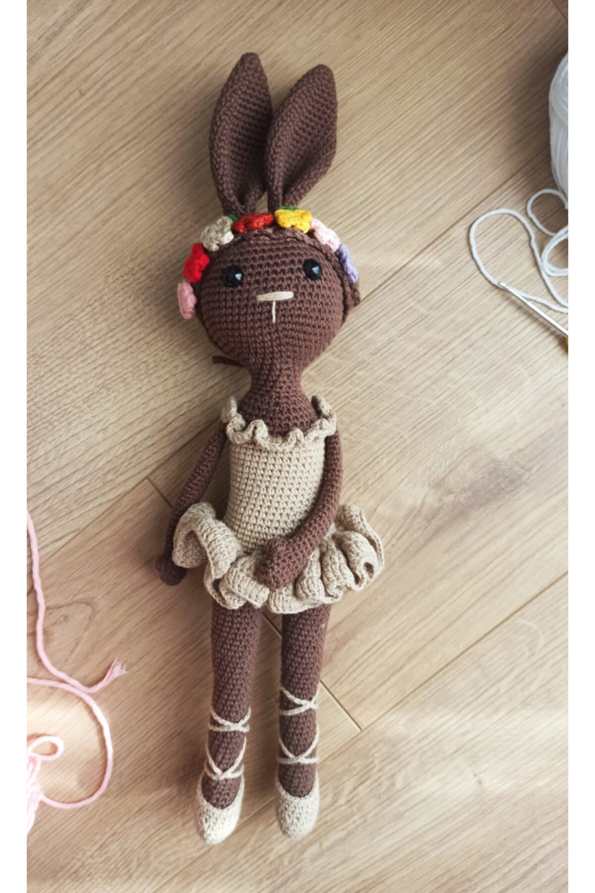 Balina Familya Amigurumu Balerin Tavşan Örme Oyuncak Uyku Arkadaşı
