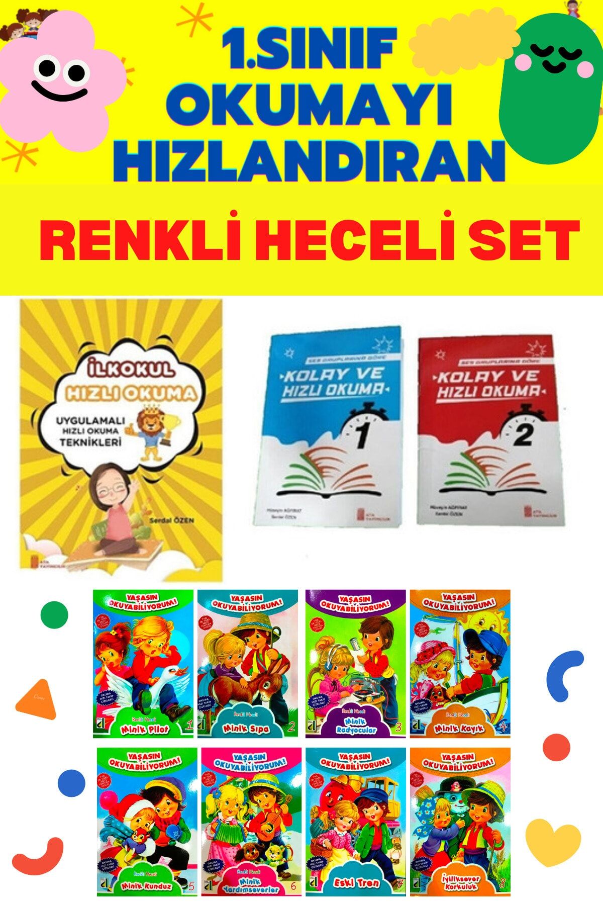 Ata Yayıncılık 1.sınıf Hızlı Okuma + Ses Gruplarına Göre Kolay Ve Hızlı Okuma (2 Kitap)
