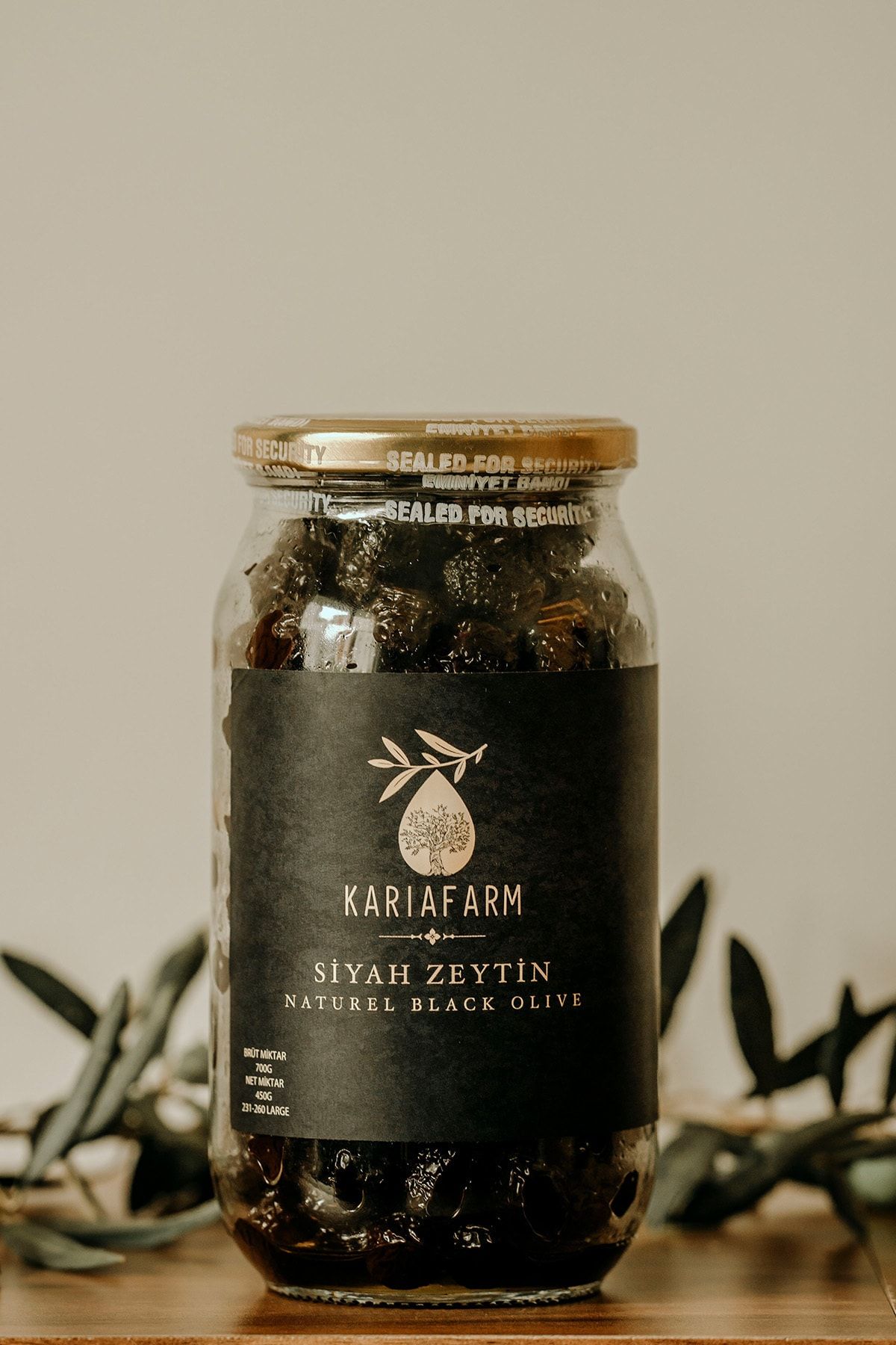 Kariafarm Siyah Zeytin 1kg Net 600gr Doğal Kuru Sele