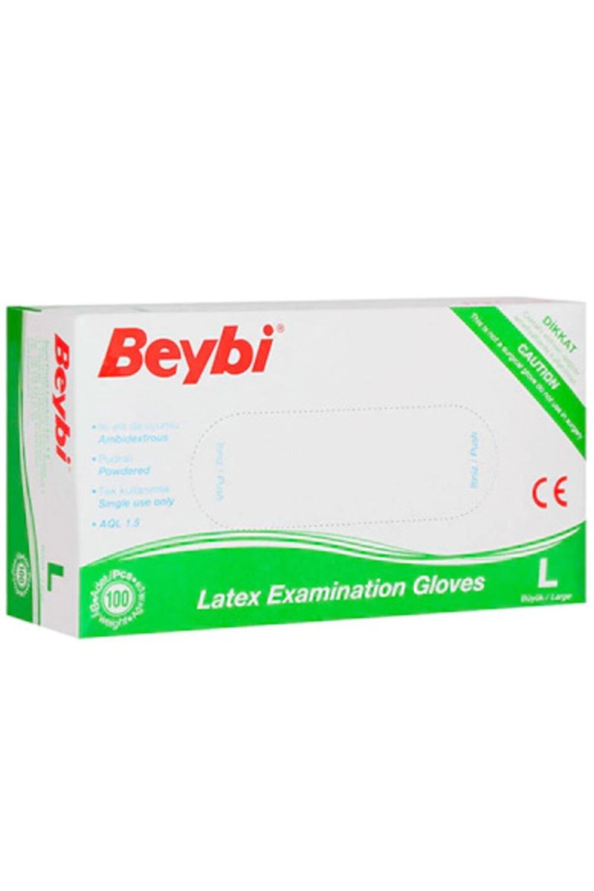 Beybi Pudralı Lateks Eldiven (l Beden)100'lü Paket