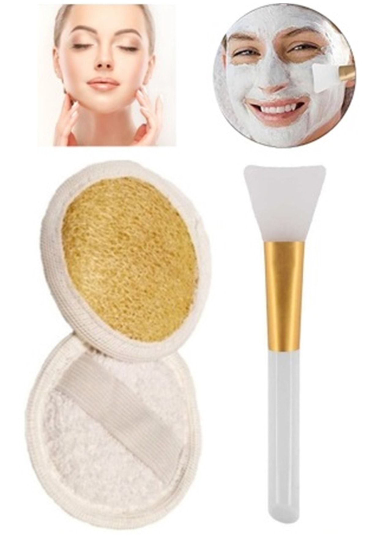 Kitchen Beauty Doğal Kabak Lifi Peeling Banyo Hamam Cilt Bakım Yüz Kesesi Ve Maske Sürme Fırçası