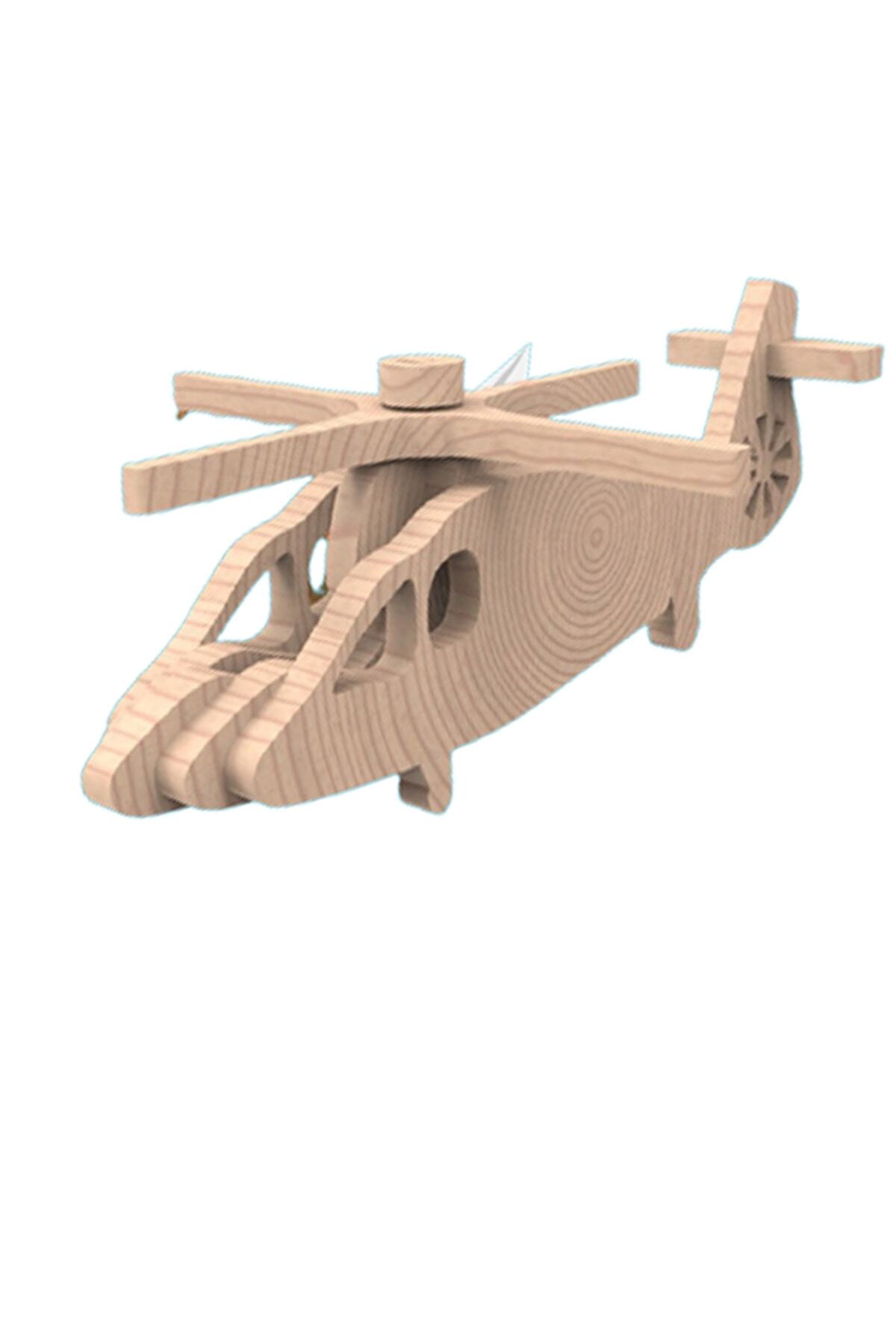 DarkSent 3d Ahşap Puzzle Sevimli Helikopter