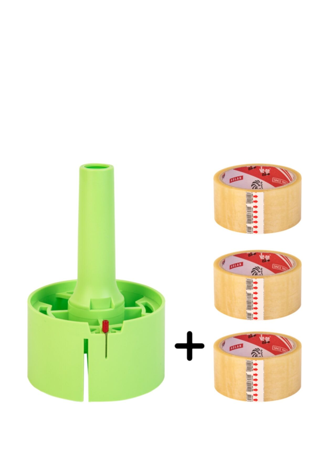 tuybox (Yeşil) +3 bant (360 yaprak)  Koli bandı ile tüy toplar, tüy toplama rulosu yerine