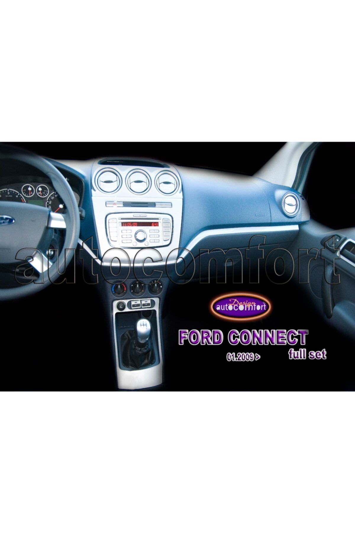 VAGSESSUAR F O R D Connect Konsol/maun Kaplama 2009+ Full Set Gümüş Gri Renk