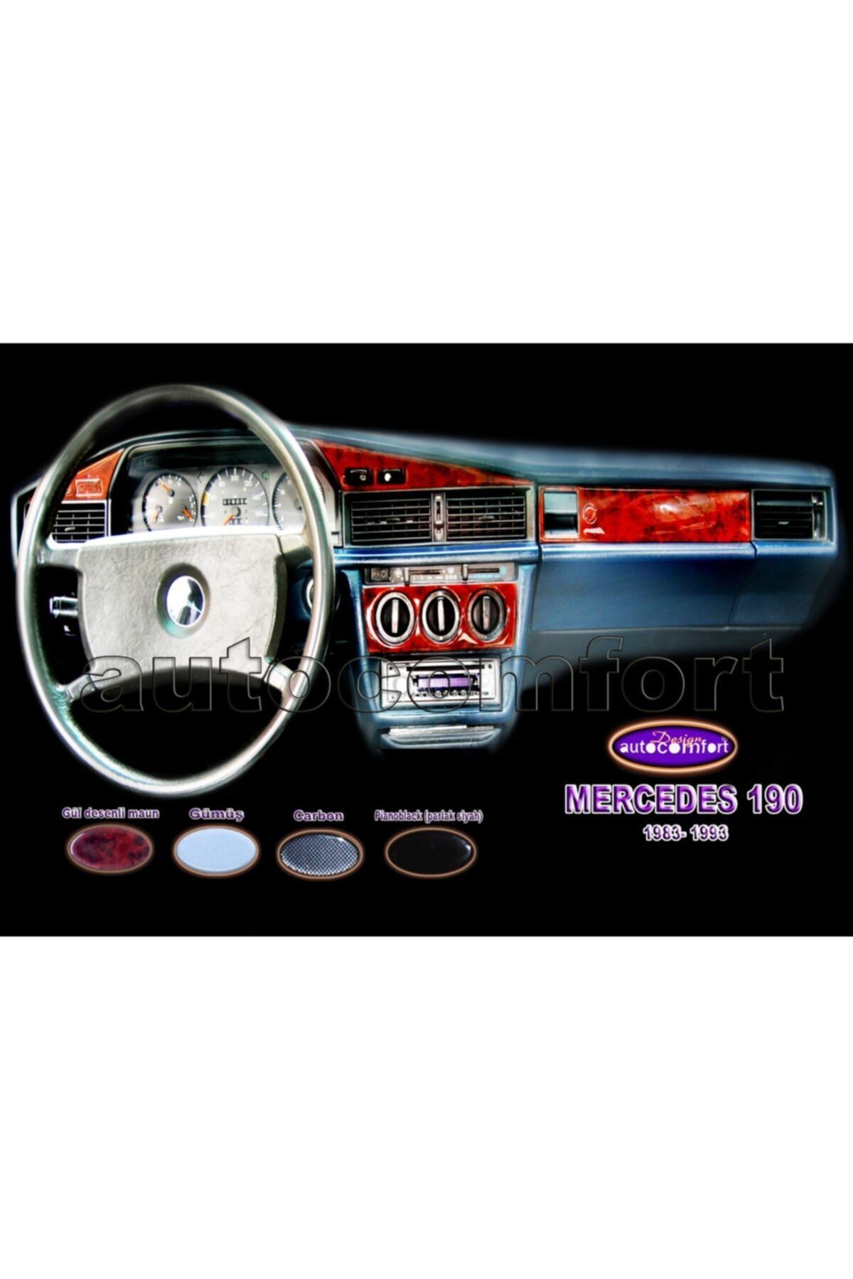 VAGSESSUAR Mercedes 190 Konsol/maun Kaplama 1983-1993 10.prç Maun Renk