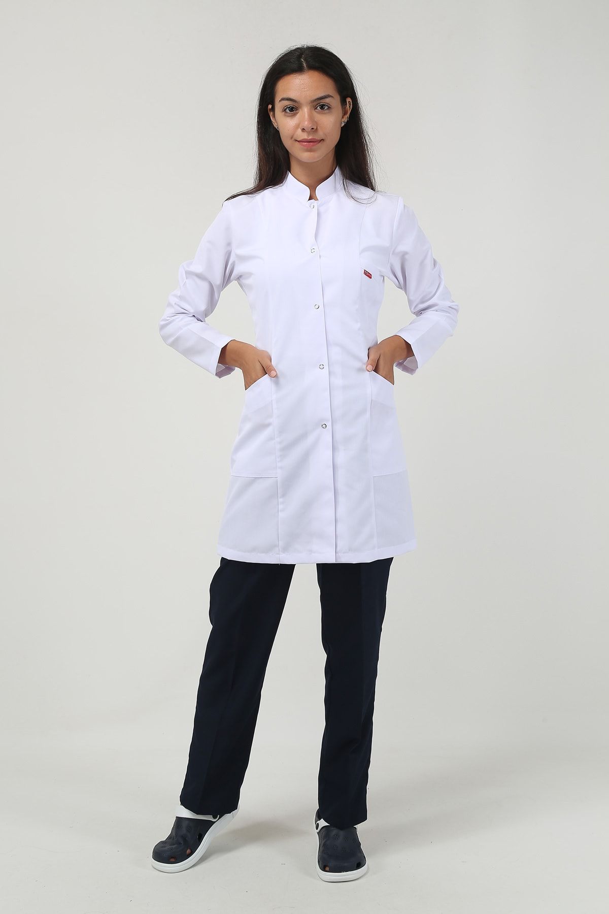 TIPTEKS Kadın Hakim Yaka Orta Boy Doktor  Öğretmen Önlüğü