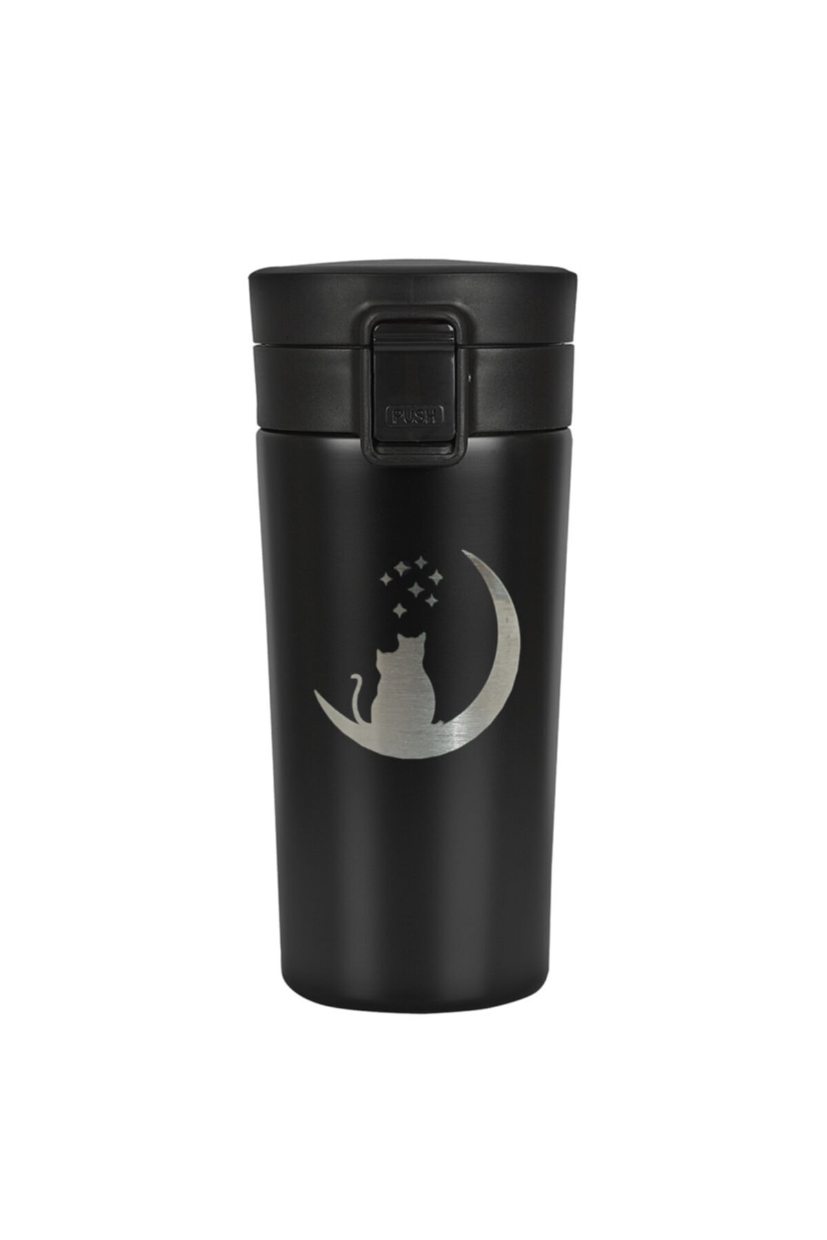 tusah Termos Kaliteli Paslanmaz Çelik Çift Katman Katman 380 Ml Termos Bardak Kedi Ay
