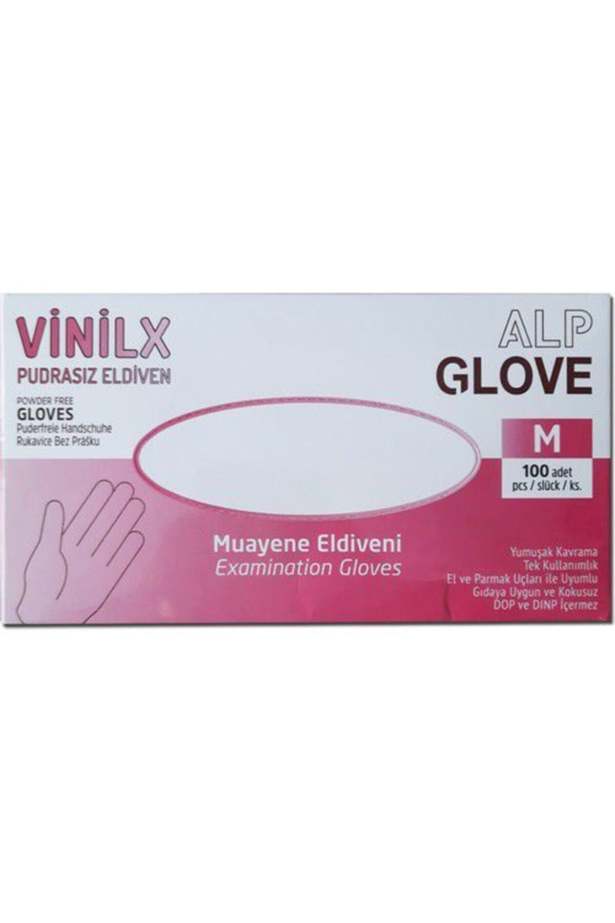 Alp Glove Pudrasız Eldiven Eldiven 2000 Adet Şeffaf  M Beden 1 Koli