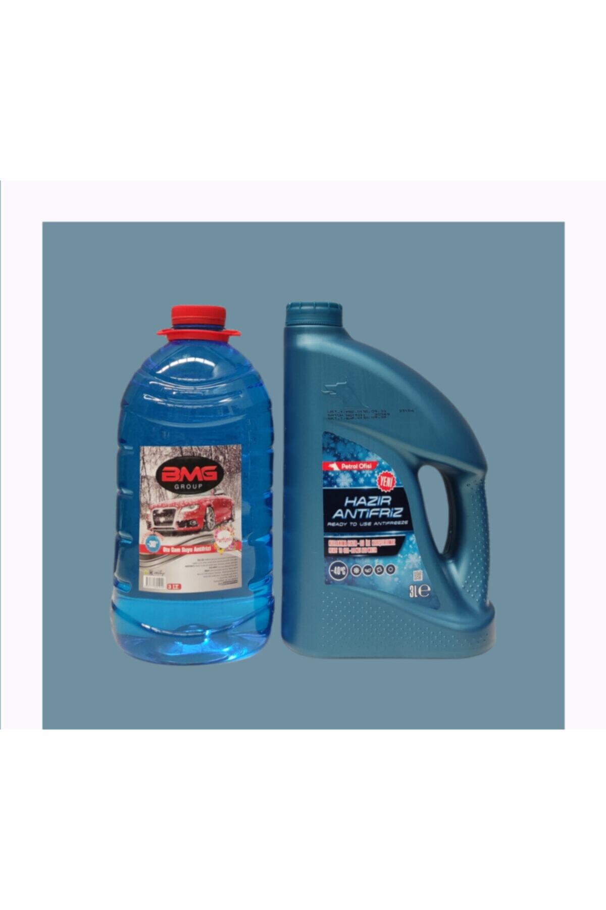 Petrol Ofisi Hazır Antifriz - 40 °c 3lt + Bmg Group Oto Cam Suyu -30 °c 3lt