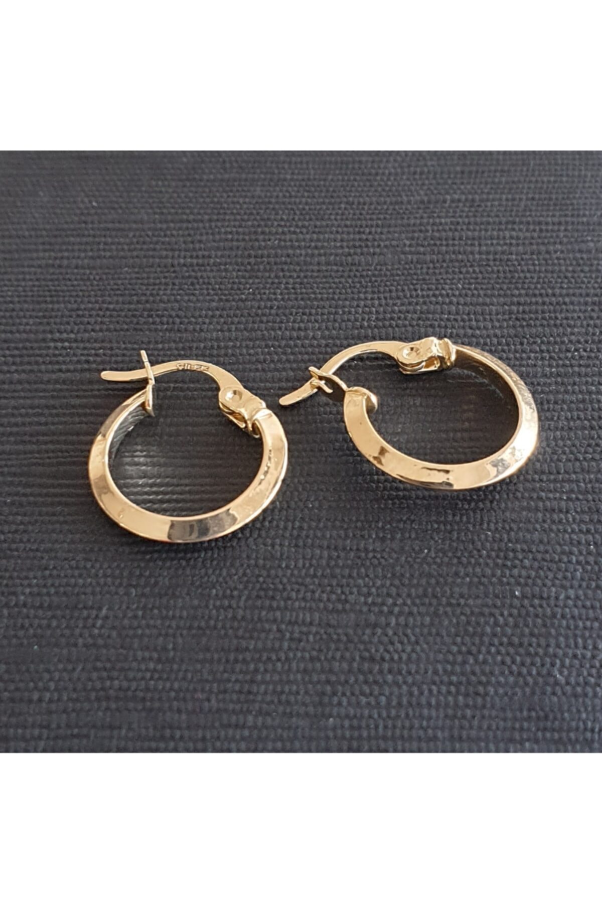 SE Jewellery Minimal Tasarım Halka Küpe 14 Ayar Altın Kadın Küpesi