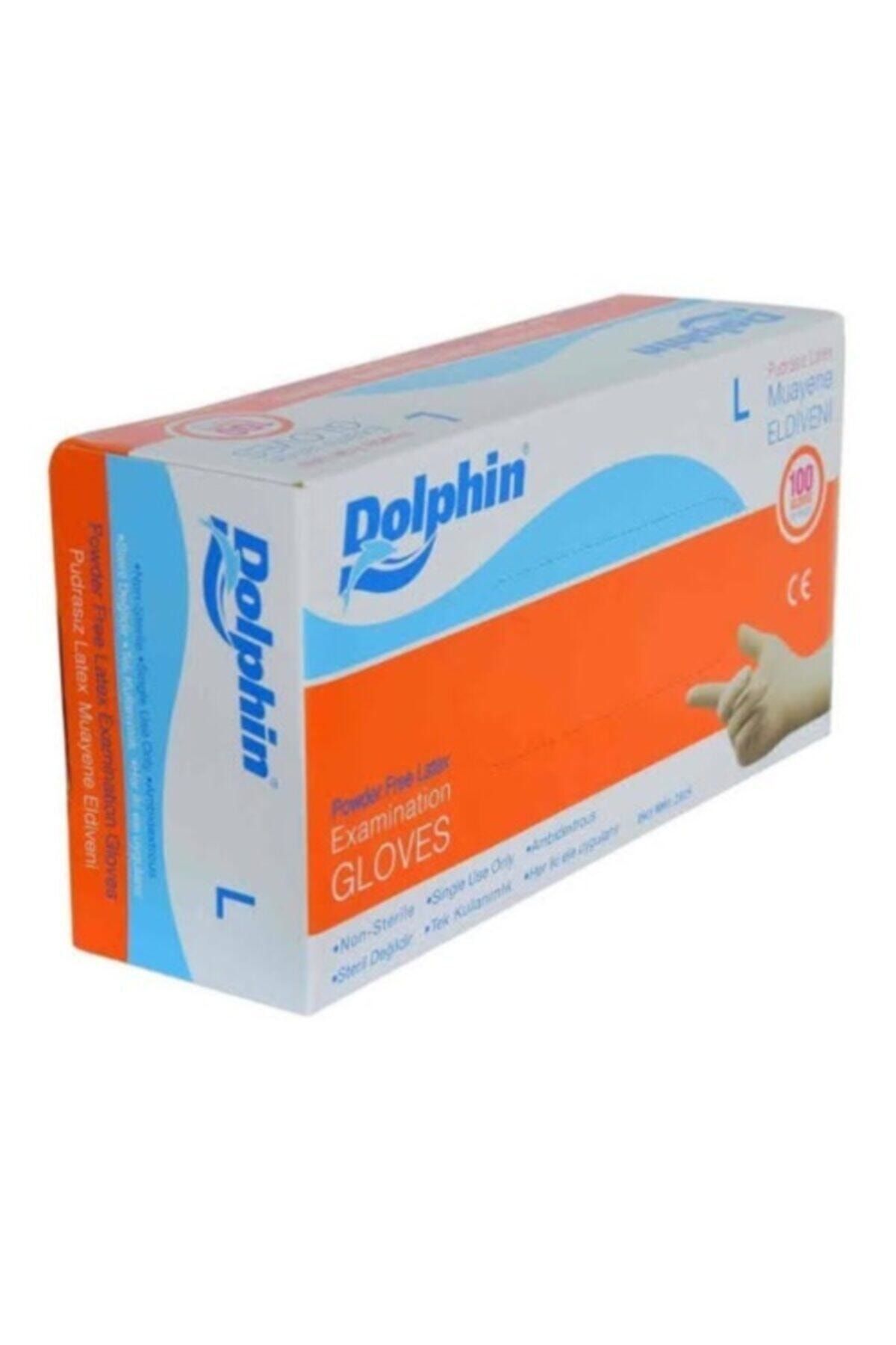 Dolphin Pudrasız Lateks Eldiven  L Beden 100'lü