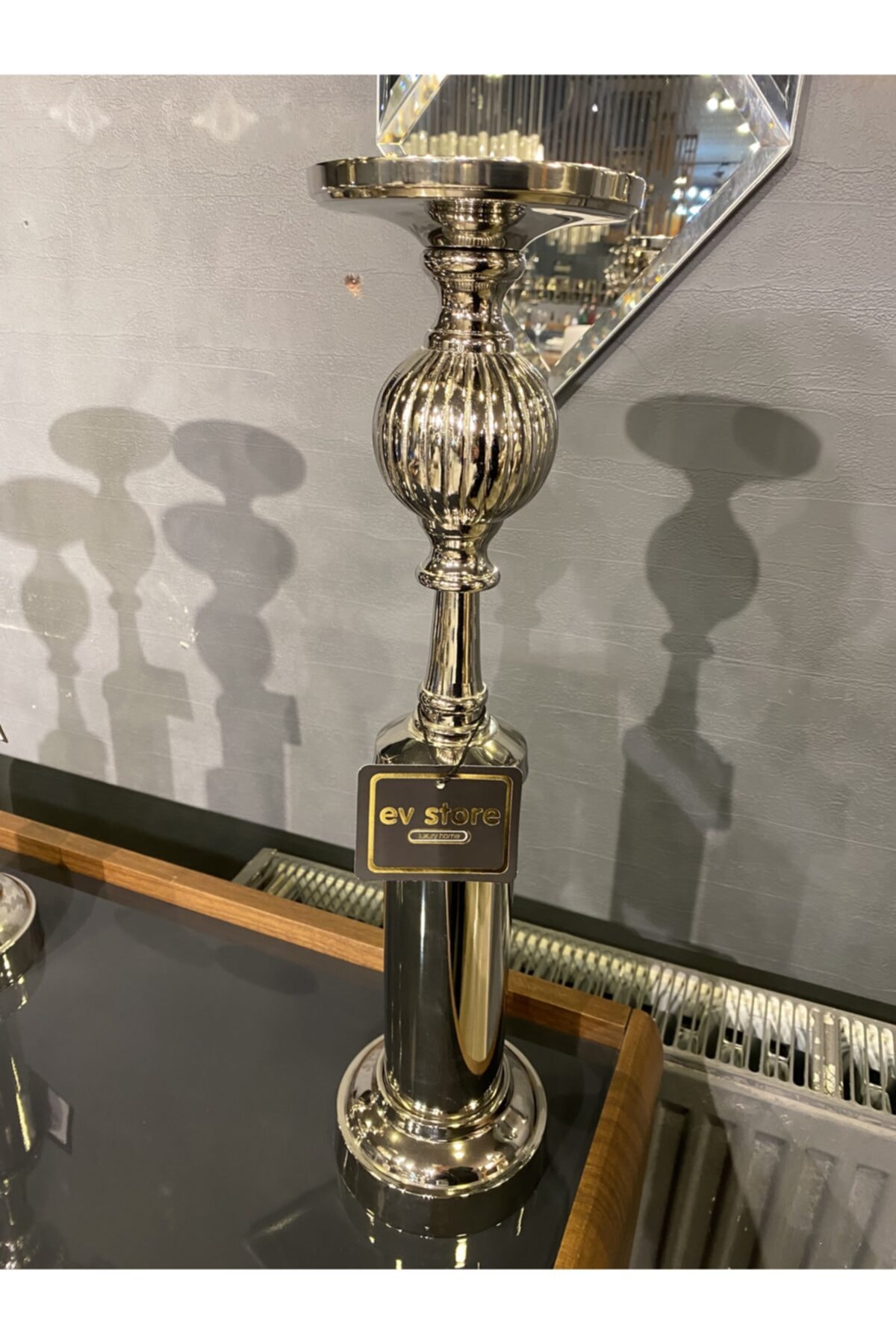 Lucky Art Gümüş Toplu Mumluk 47 Cm