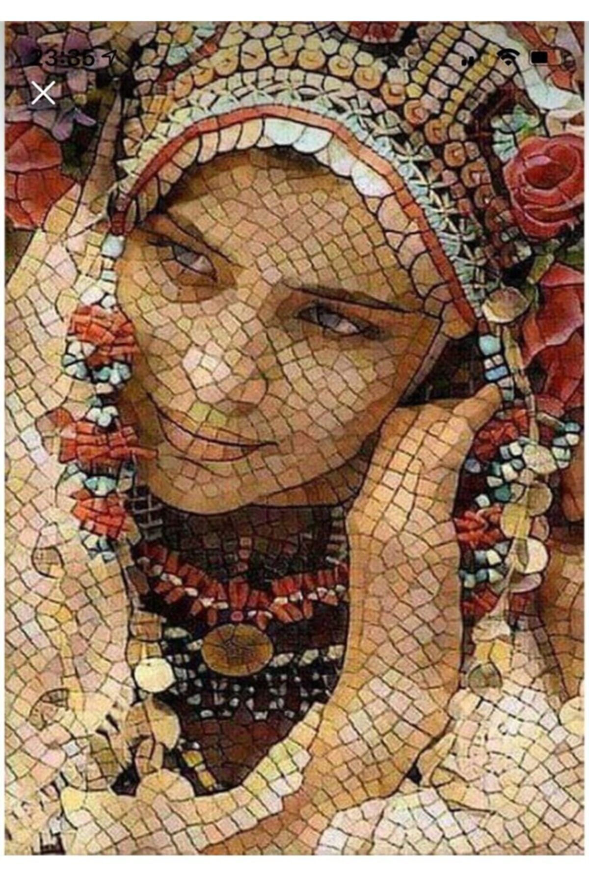 MARCEL SANAT Mozaikten Elmas Mozaiğe Dönüşen Kadın Elmas Mozaik Tablo 43x61cm