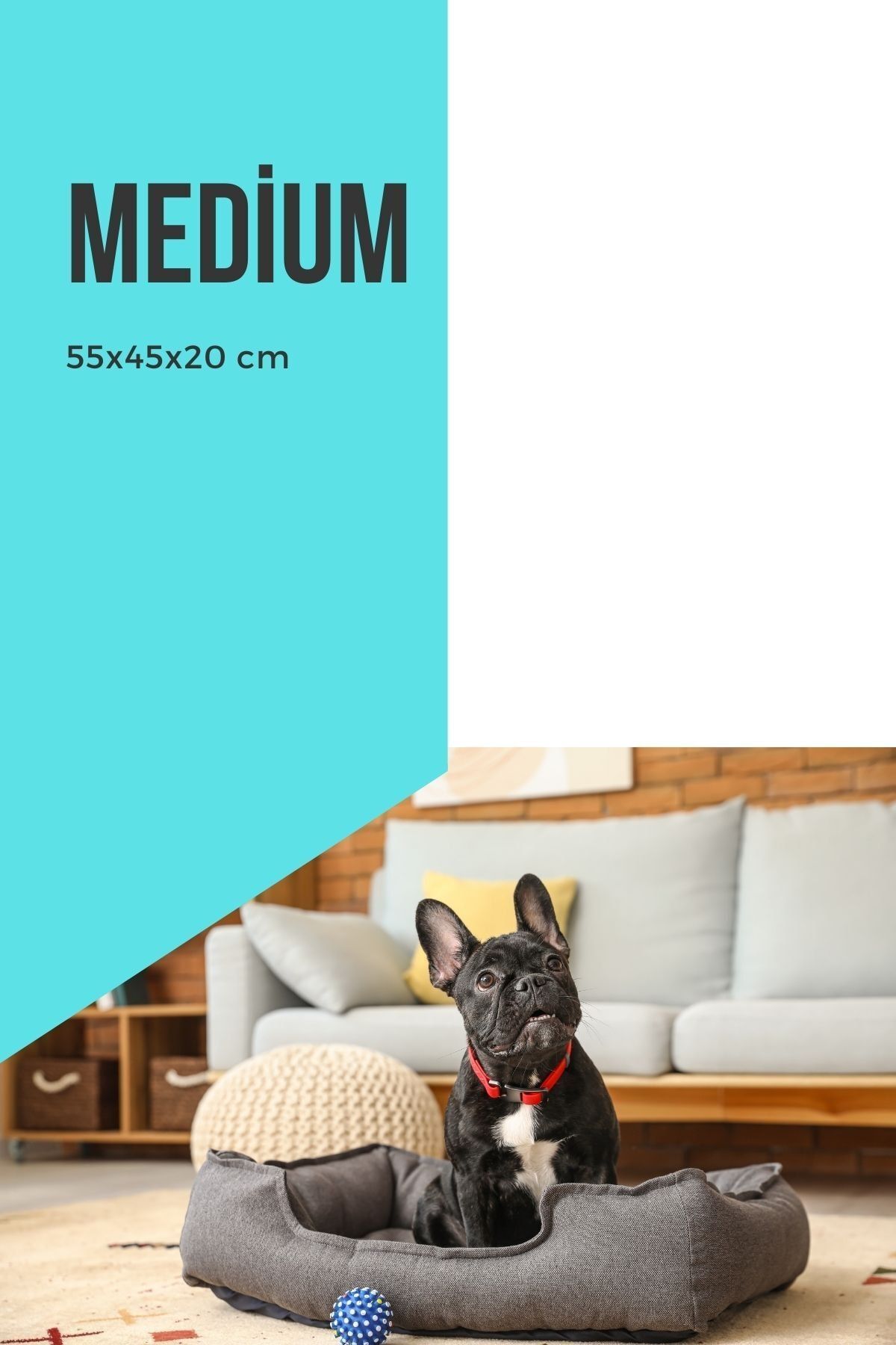 BYPET Kedi Köpek Yatağı Büyük Boyutlar Leke Tutmaz Silikon Elyaf Dolgulu Köpek Yatağı Medium