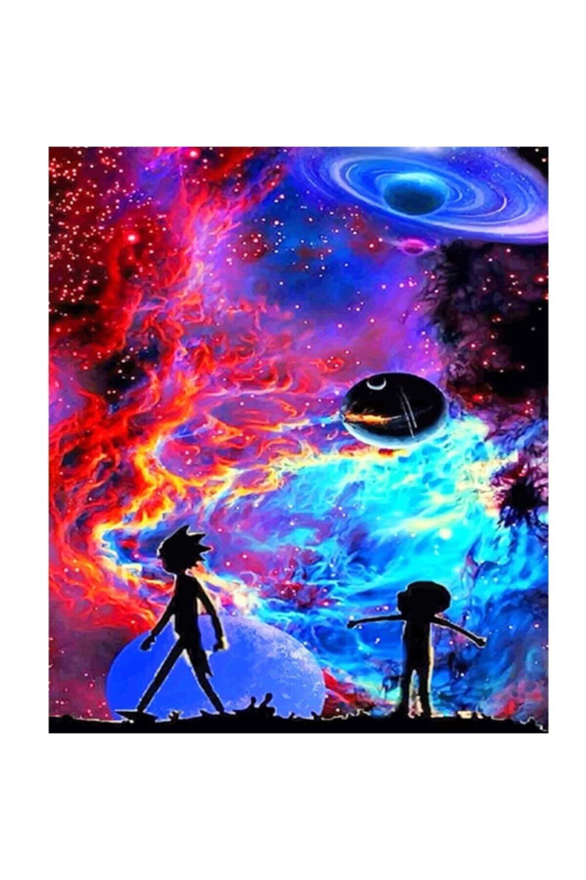 LİLYHOBBYLAND Sayılarla Boyama 70x90 Cm (çerçeveli Ve Büyük Boy) Tuval: Rick Morty
