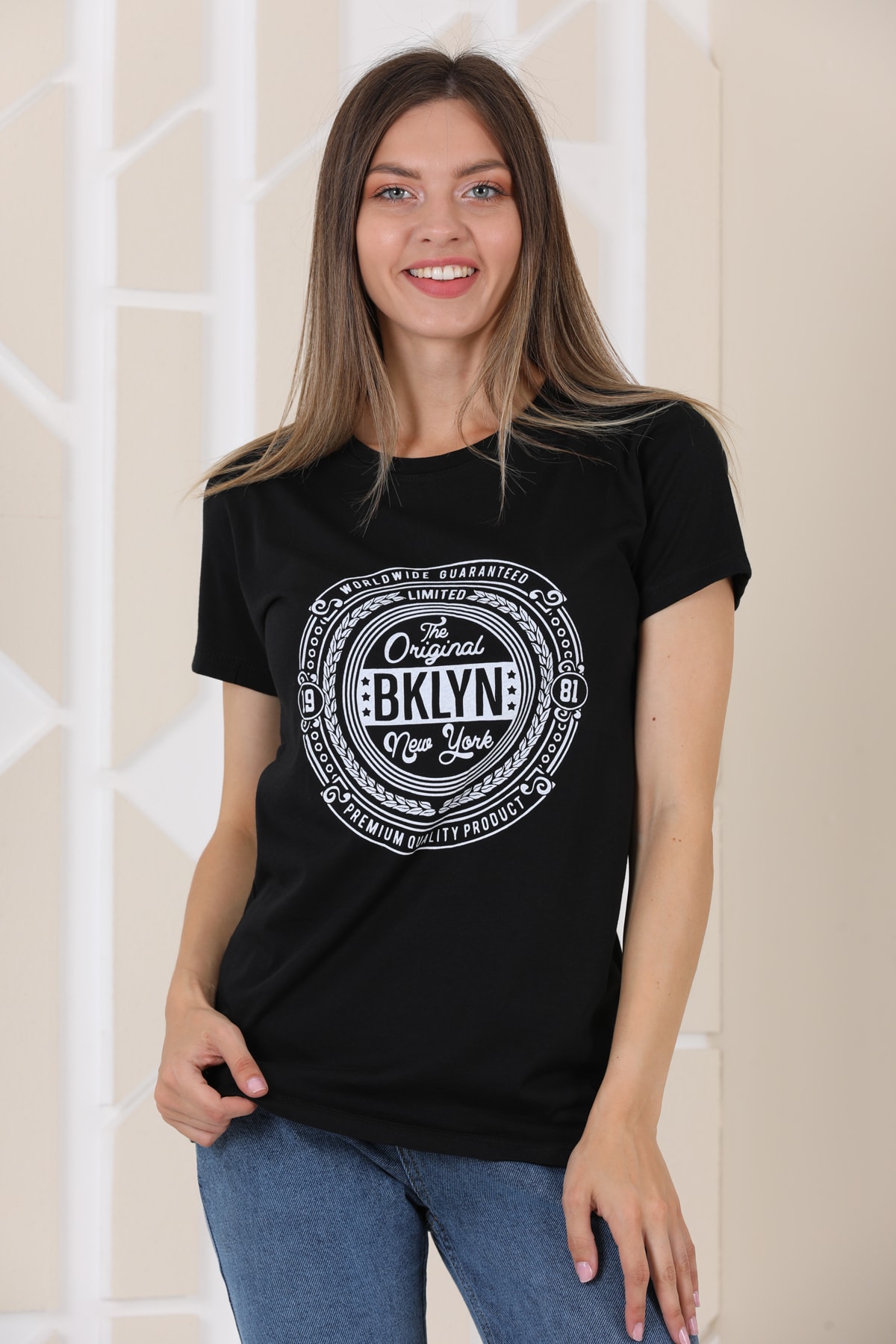 Renkli Store Renklistore Brooklyn Baskılı Unisex Siyah T-shirt