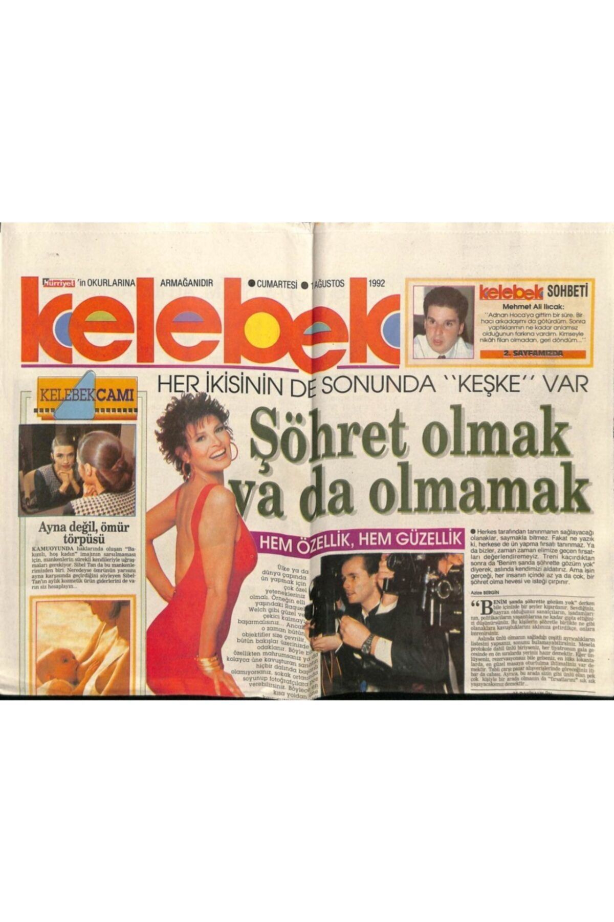 Gökçe Koleksiyon Hürriyet Gazetesi Kelebek Eki 1 Ağustos 1992 - Ve Ibrahim Tatlıses Gz75643