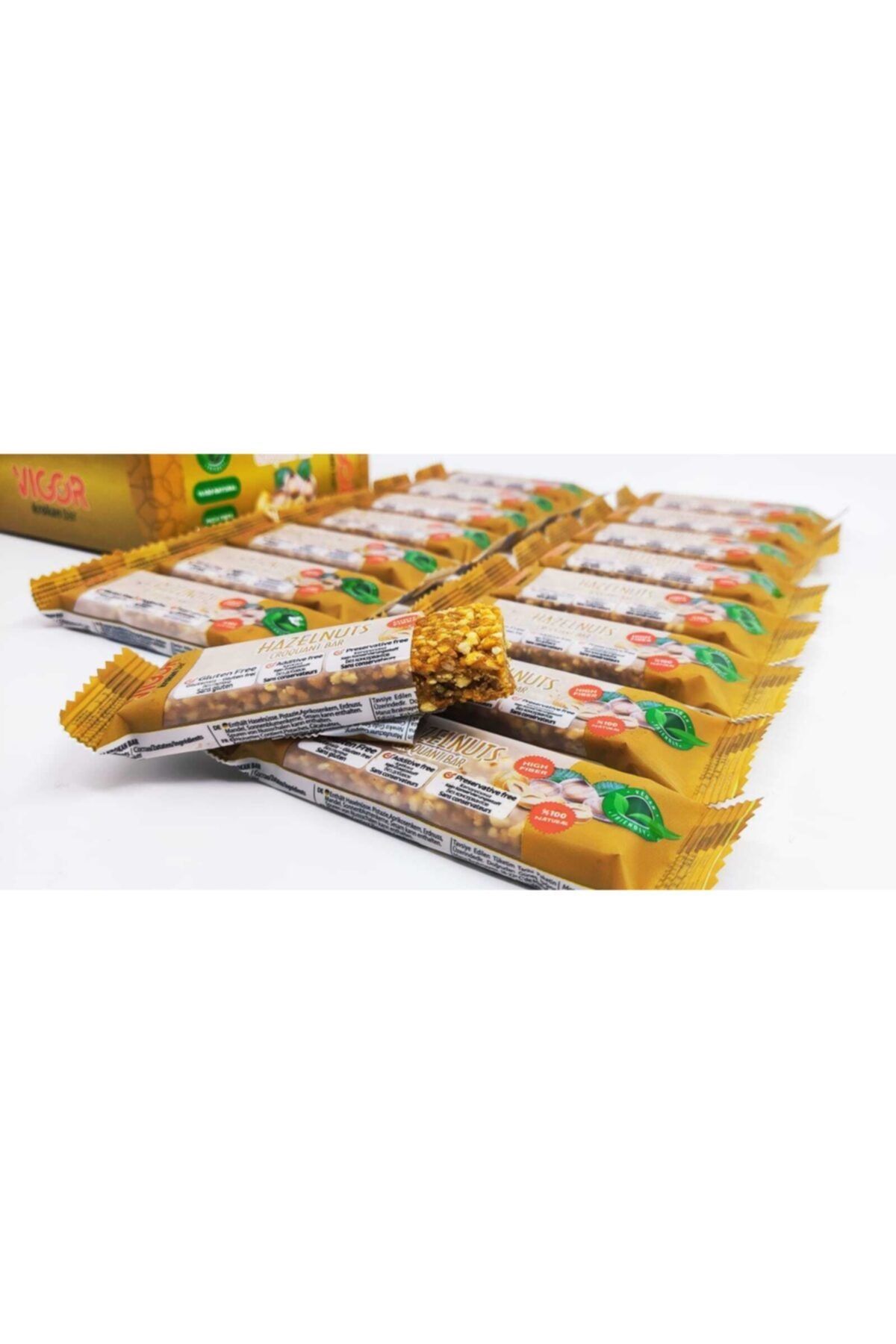 Vigor Fındıklı Krokan Bar Proteinli Atıştırmalık Bar 35 gr * 16 Ad.