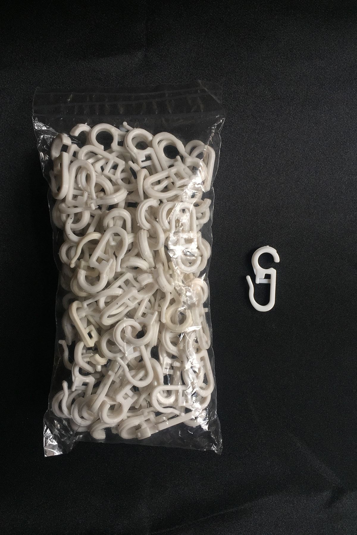 Konur Store Rustik Perde, Halka Klipsi, Beyaz Rengi-100 Adet