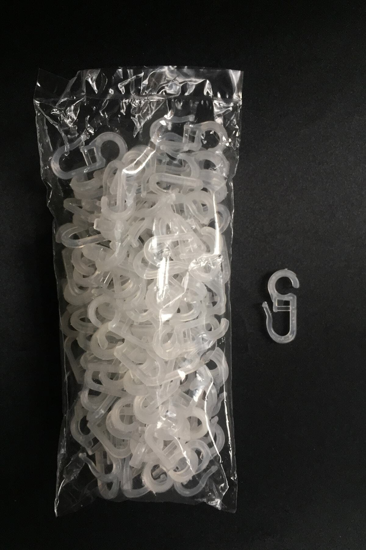 Konur Store Rustik Perde, Halka Klipsi, Şeffaf Rengi-100 Adet