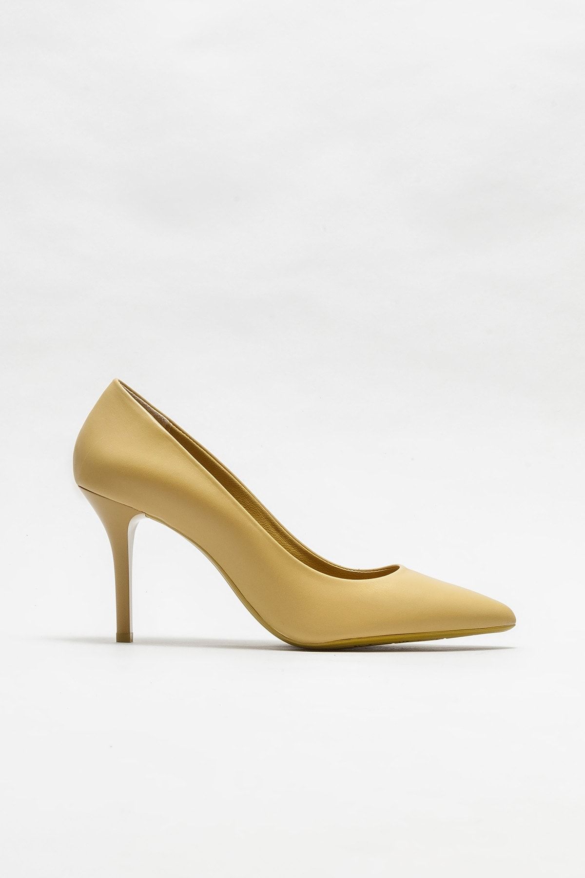 Elle Shoes Hardal Deri Kadın Stiletto