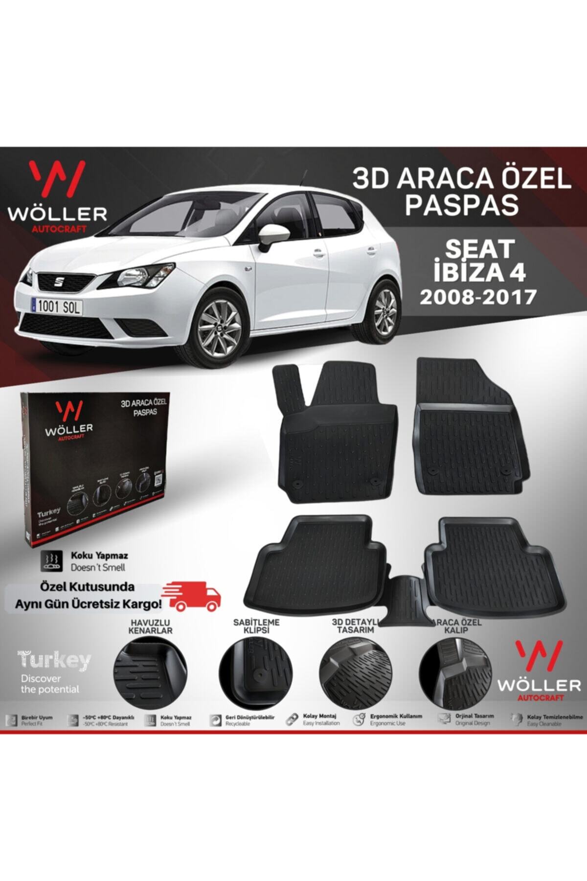 wöller Seat Ibiza Paspas 2009 2017 Arası 3d Havuzlu Paspas