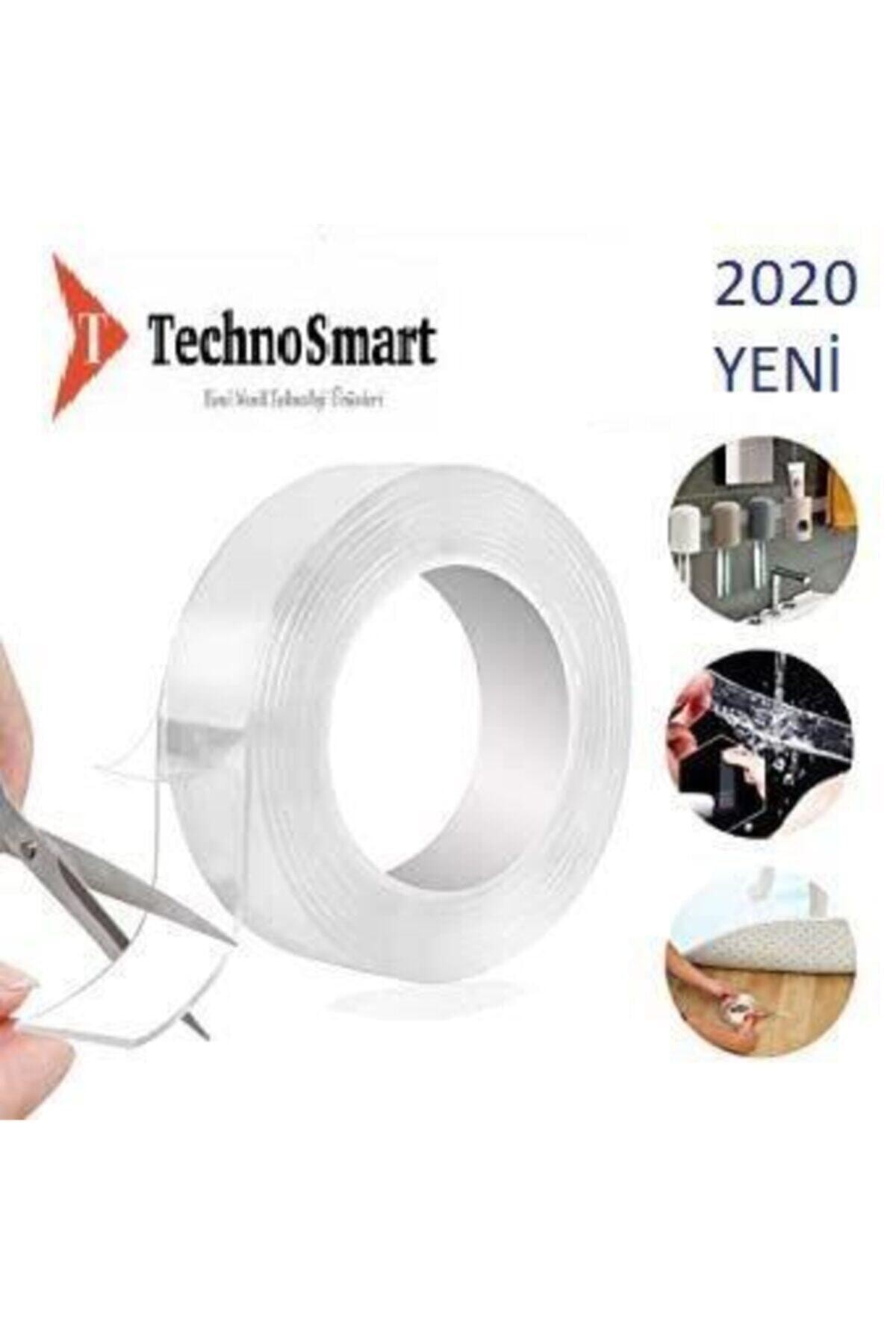 TechnoSmart 3m Çift Taraflı Bant-nano Teknolojili-süper Güçlü Bant-yapıştırıcı 1 Metre