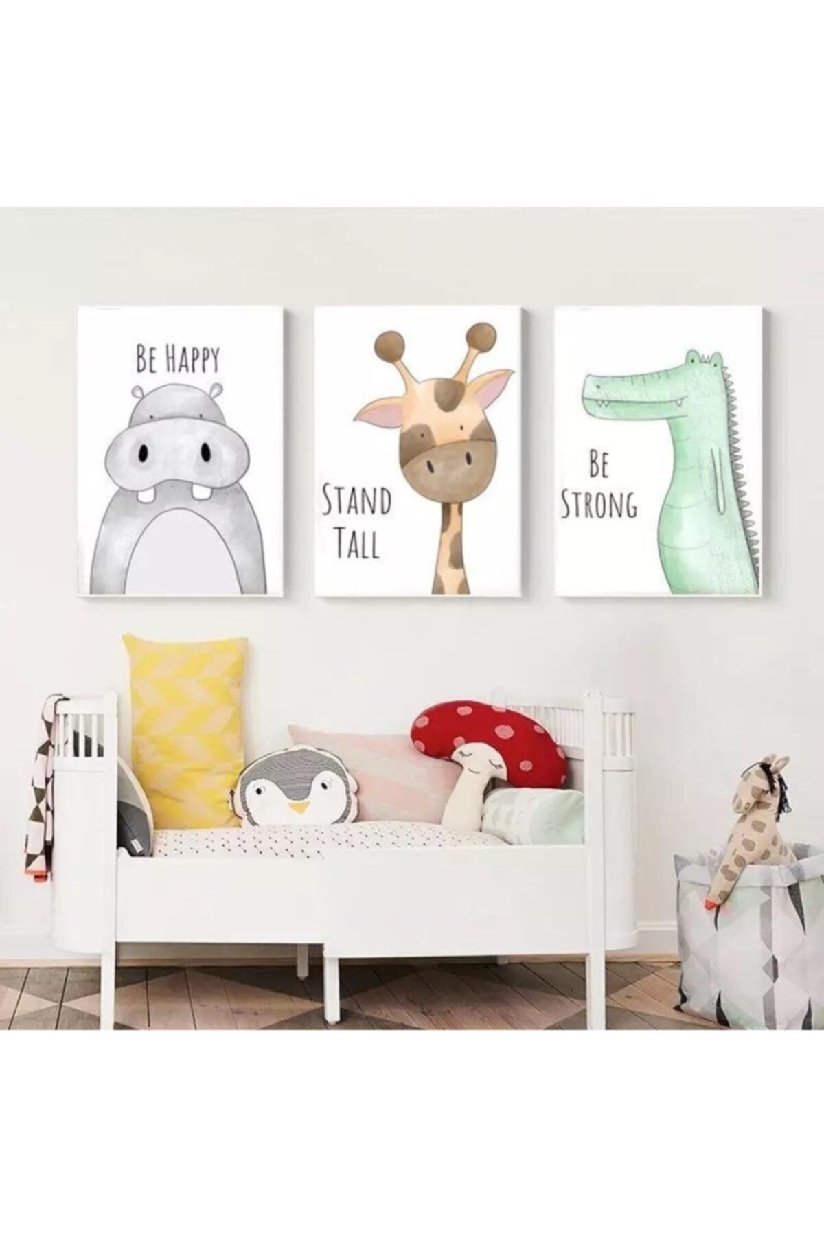 Markazip Çocuk Odalarına 30x40cm Üçlü Orjinal Tuval Tablo Seti Kod: Nsn120