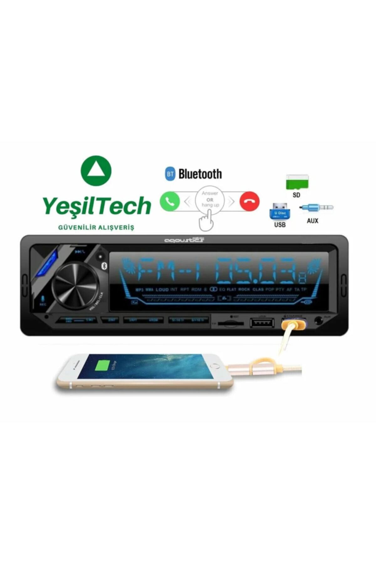 alfaben Aqoustics Araba Oto Teyp 7 Renk Geniş Ekranlı 4*60w Bluetooth-usb-aux 2 Yıl Garantili