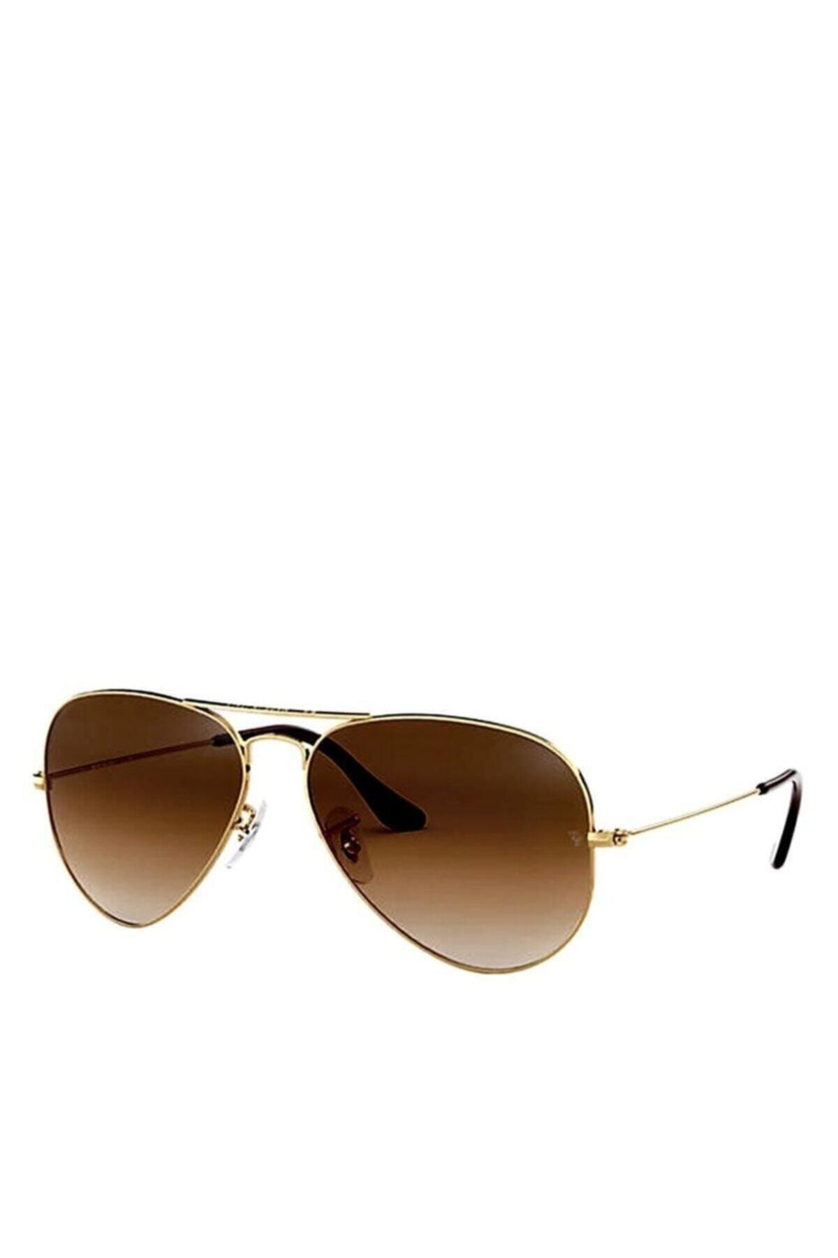 Mathilda Aksesuar Unisex Gold Metal Çerçeveli Kahverengi Damla Güneş Gözlüğü