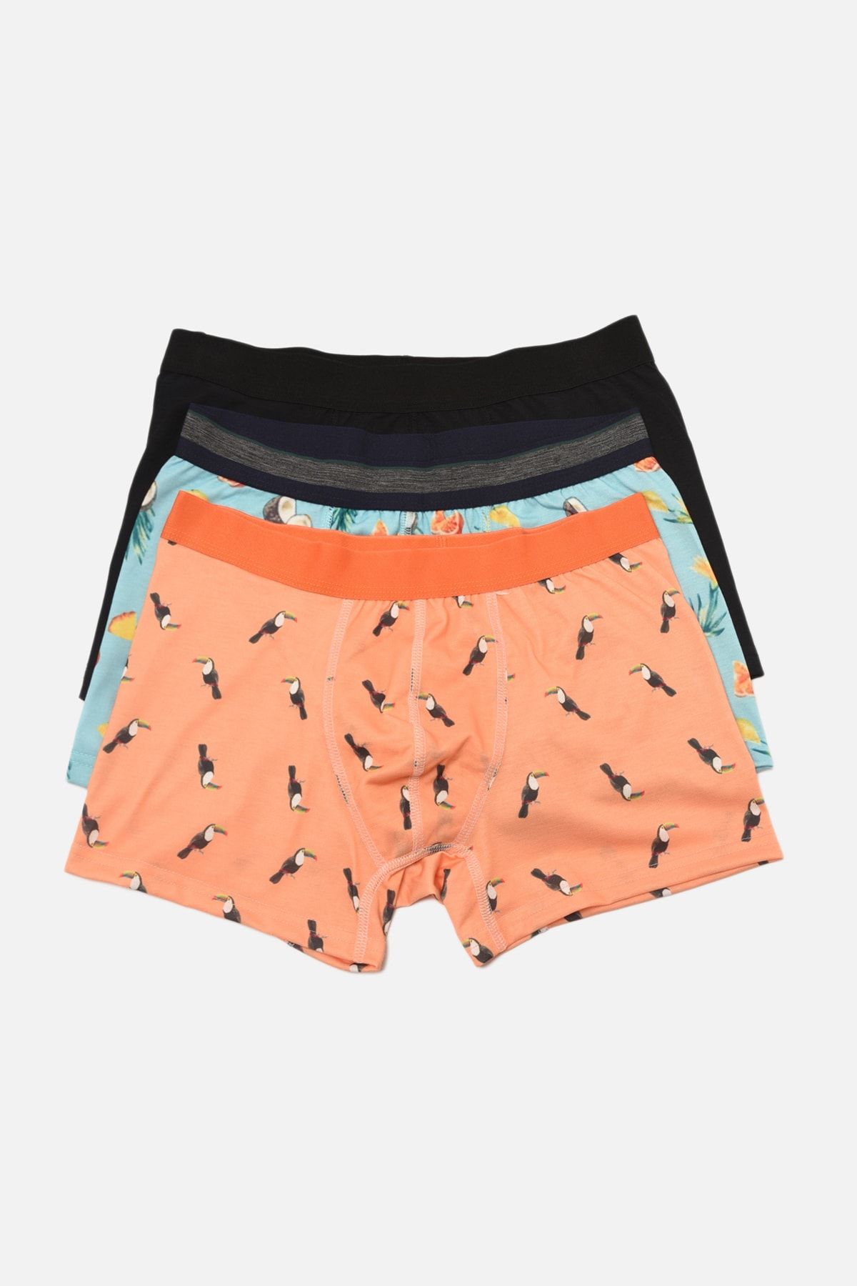 TRENDYOL MAN Çok Renkli Erkek 3'lü Paket Boxer TMNAW22BX0050