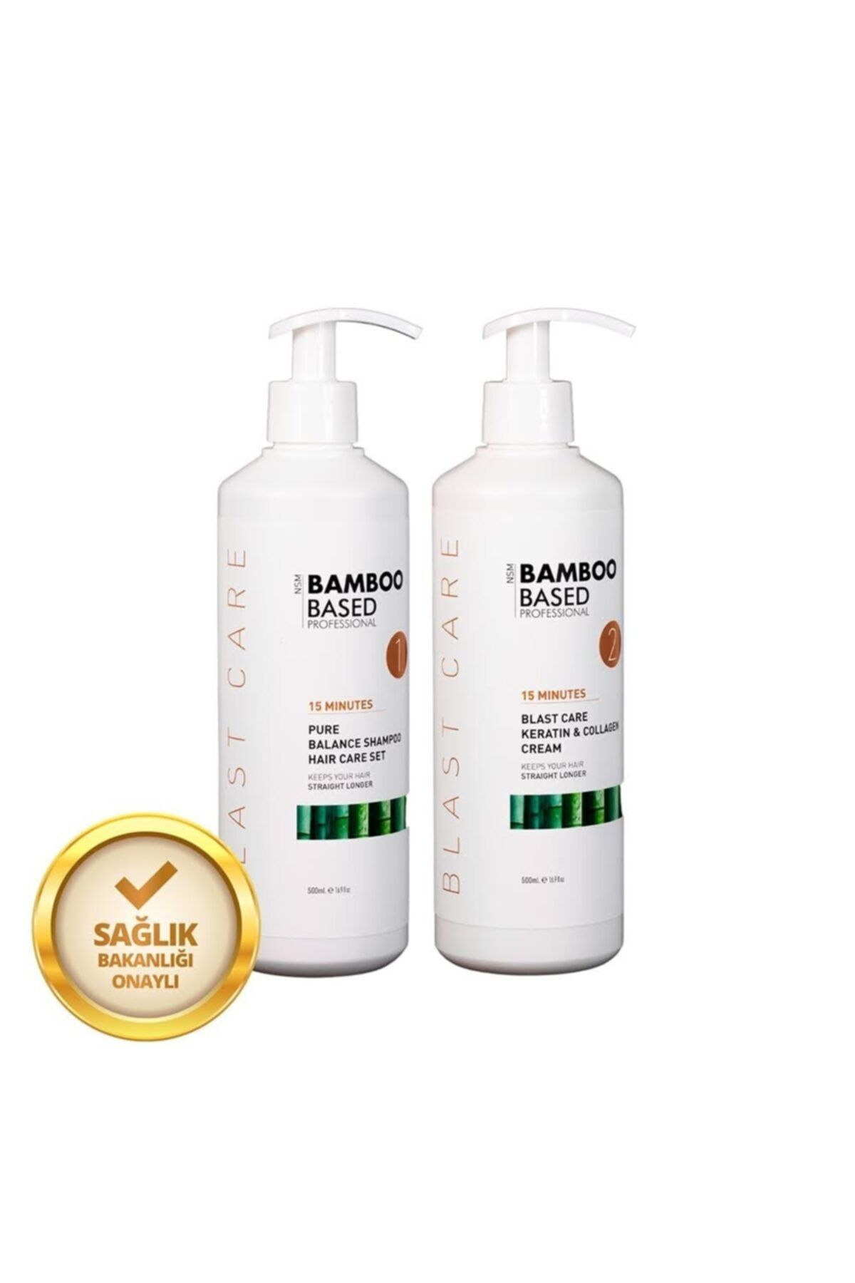 Bamboo Based Professional 15 Dakikada Şok Bakım Pure Balance Şampuan Ve Keratin Collagen Cream500ml