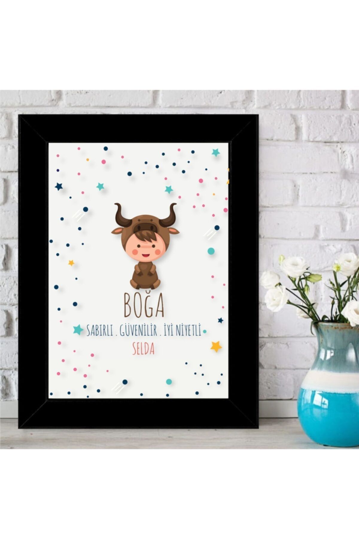 EHediyeci Boğa Burcu Çerçeveli Pano