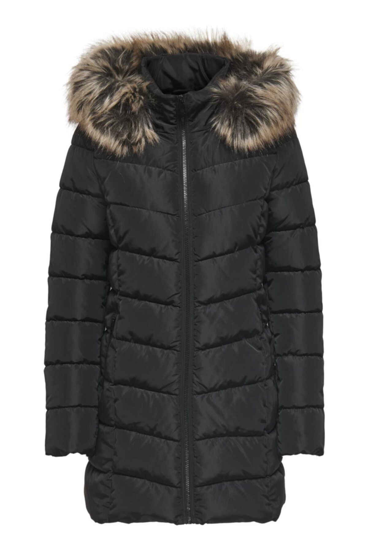 Only Onlnewmınea Quılted Fur Hood Coat Otw Kadın Kaban