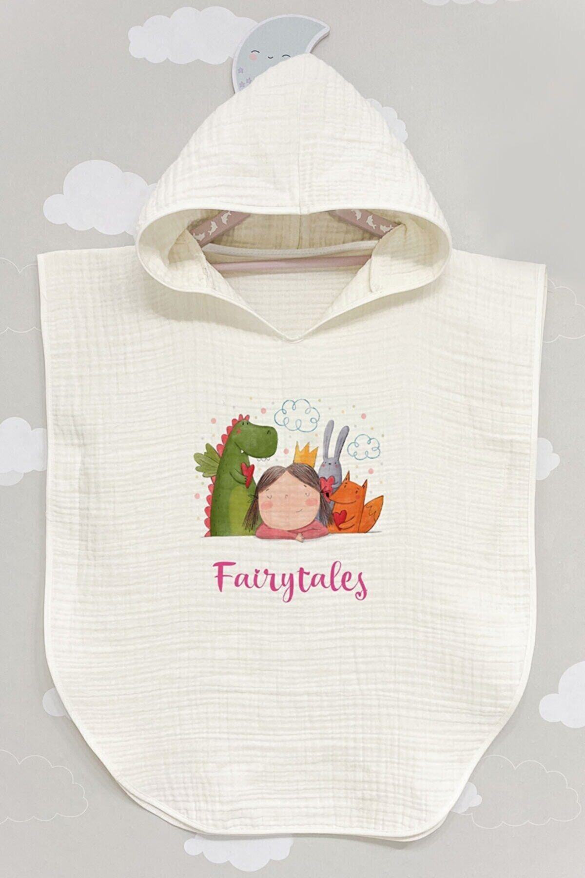 BabyLimon Fairytales 4 Kat Müslin Kapüşonlu Panço For Baby Serisi