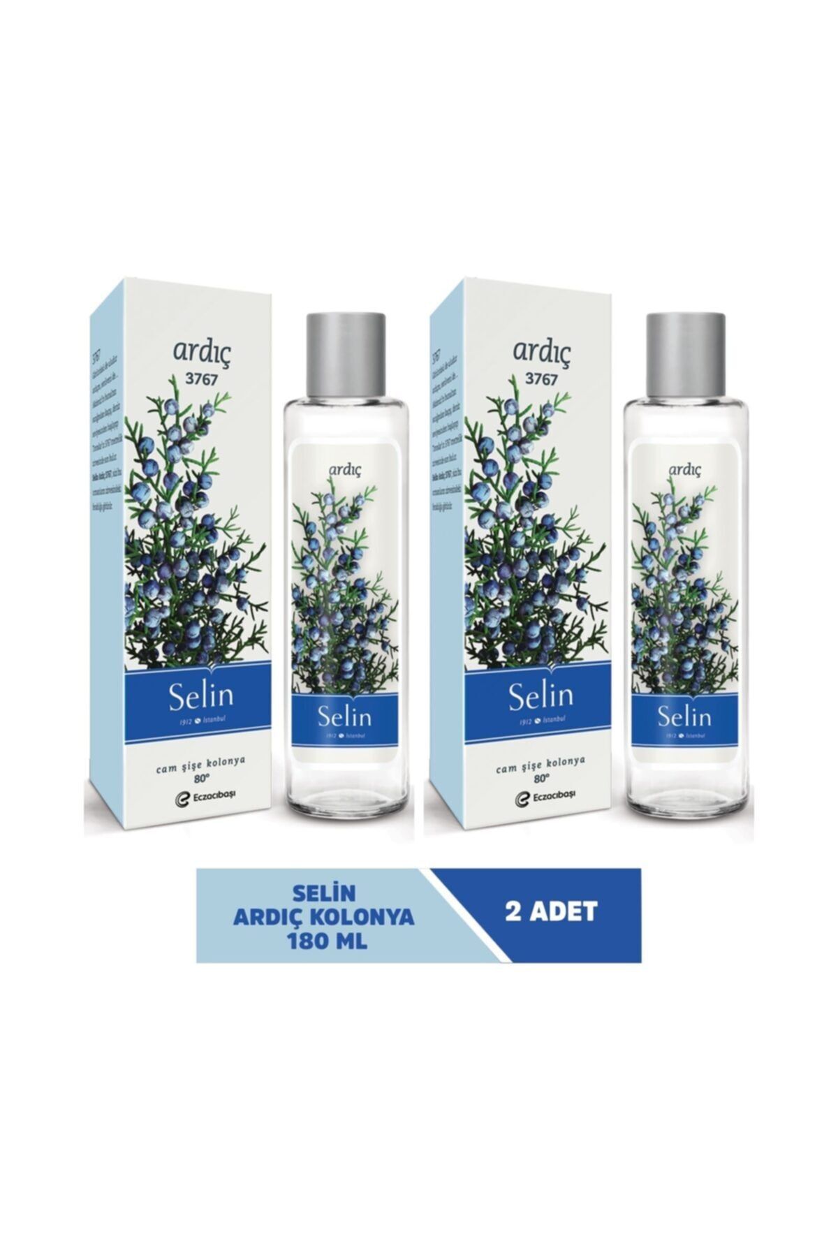 Selin Parfümlü Kolonya Ardıç Cam 180 ml 2'li Set