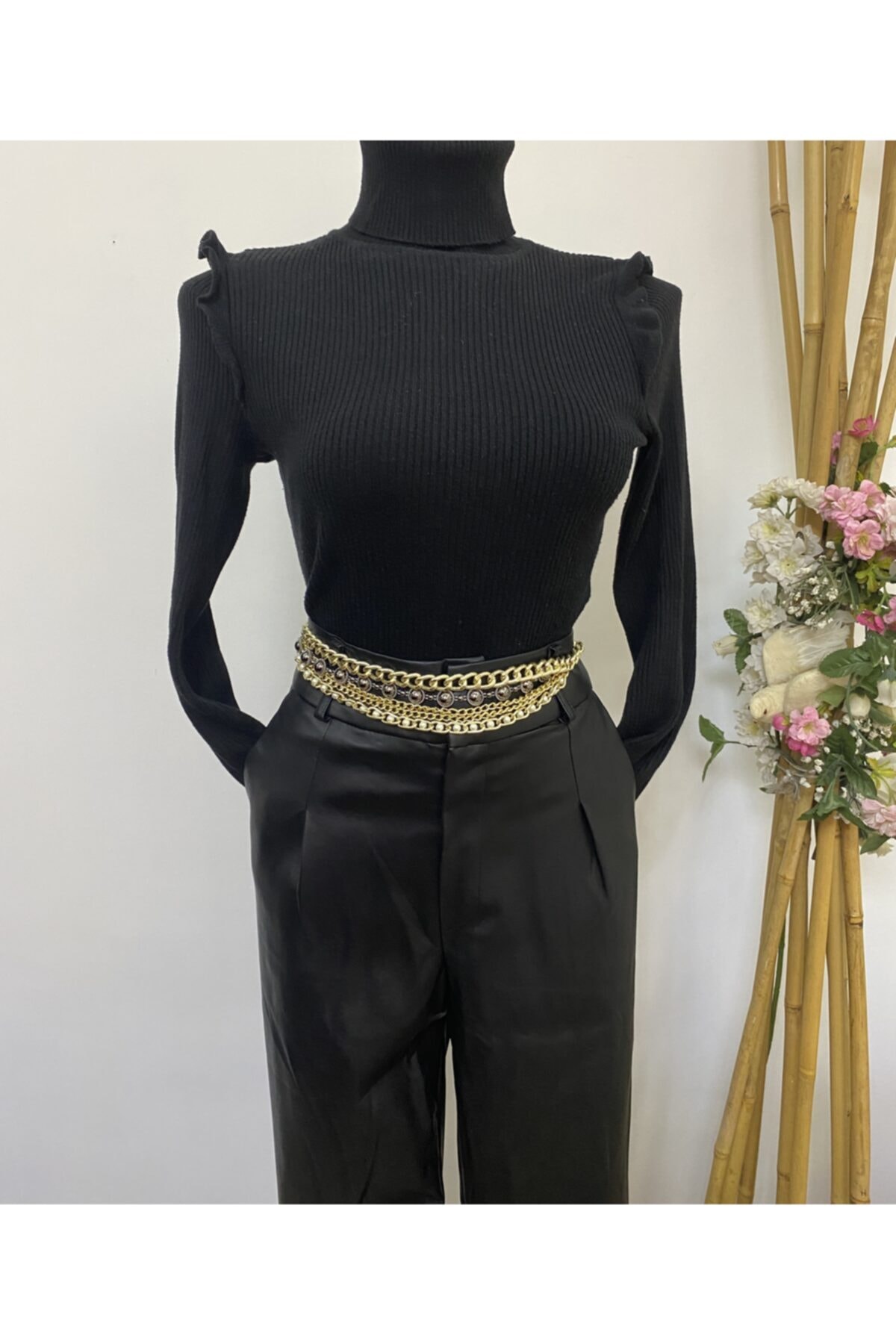 Maiden moda Gold Renk Çoklu Zincir Incili Zincir Kemer