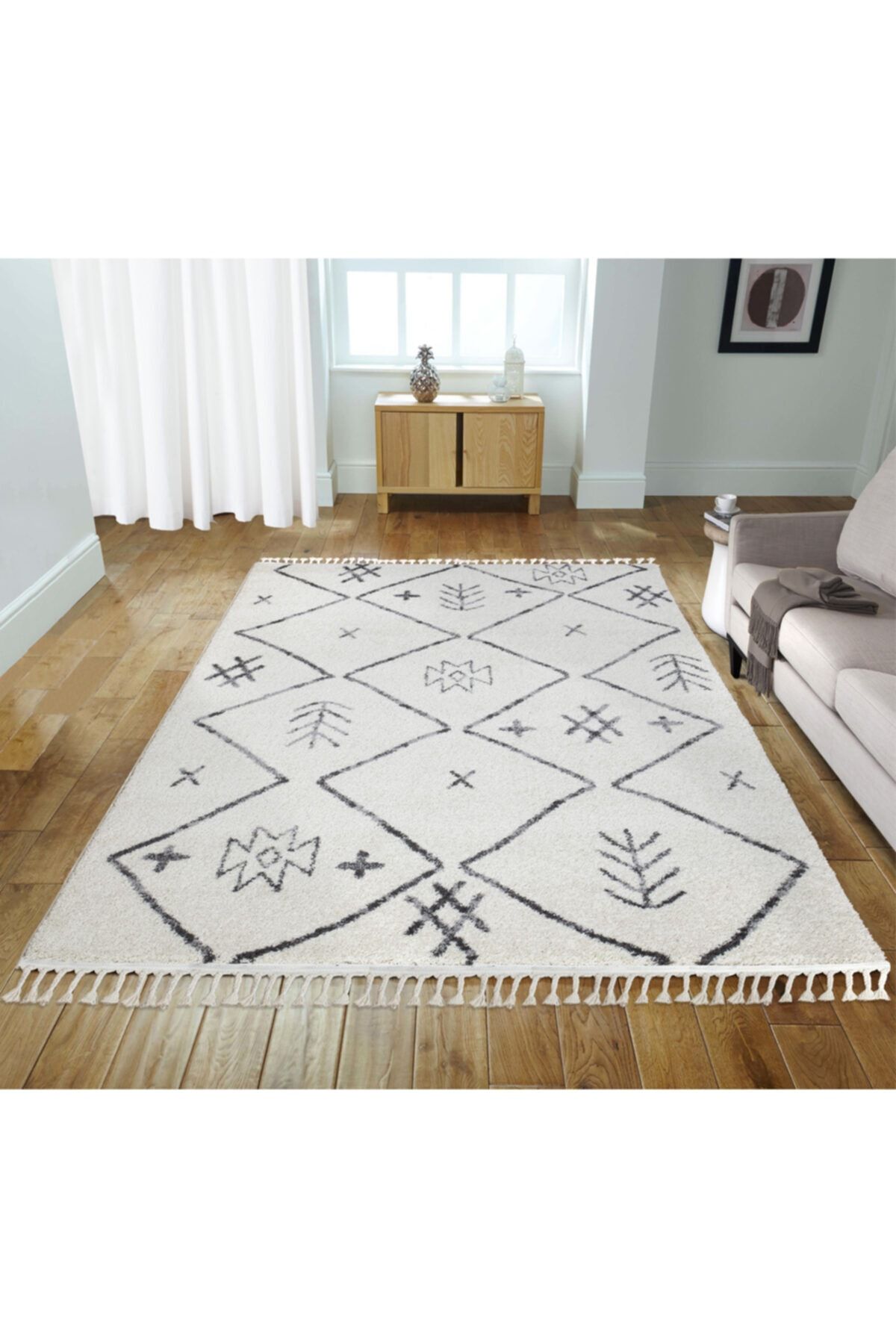 EVİZA HOME Marakesh Krem Makina Halısı