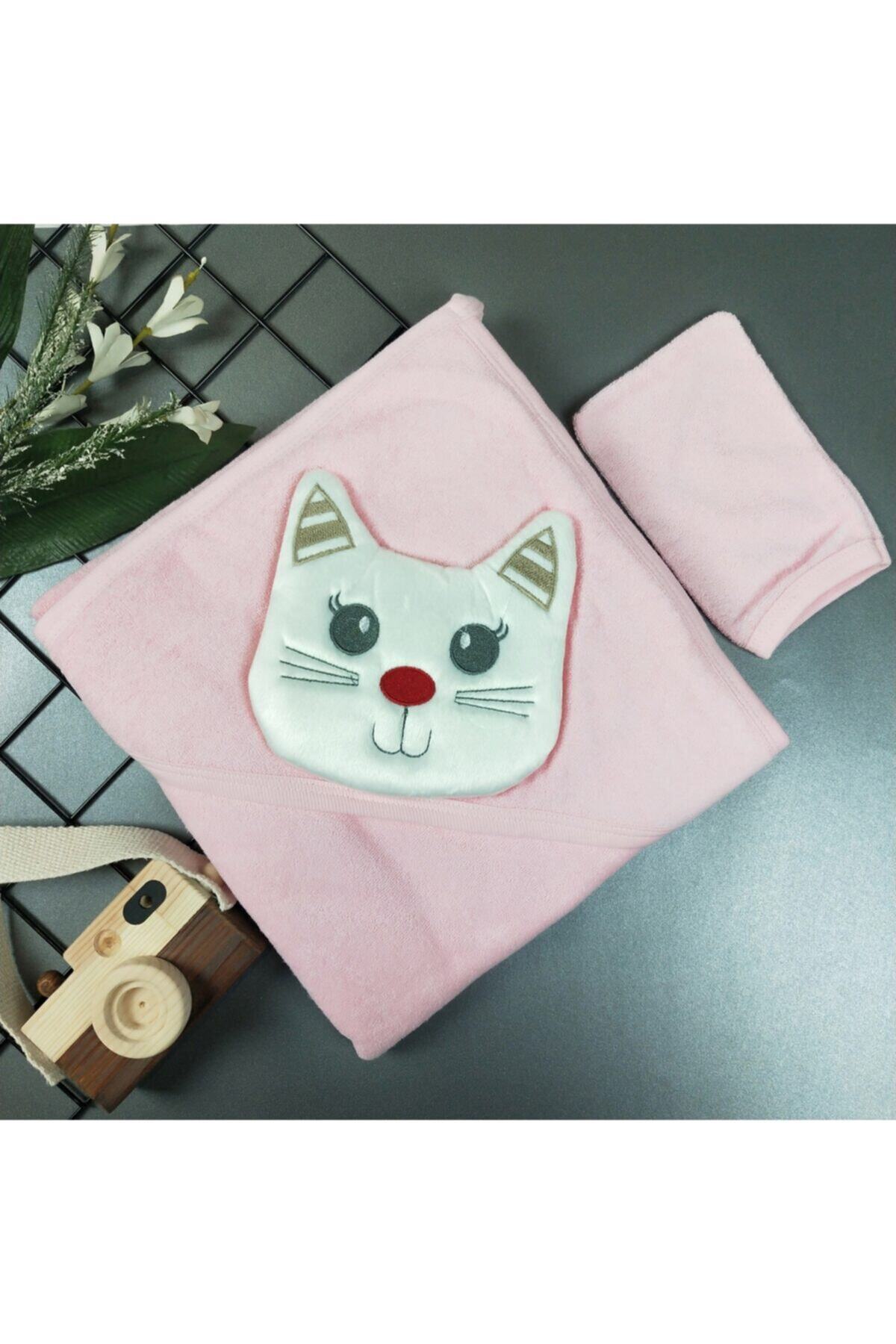 UmBaby Bebek Banyo Havlusu Ve Kese 90x90 %100 Pamuklu