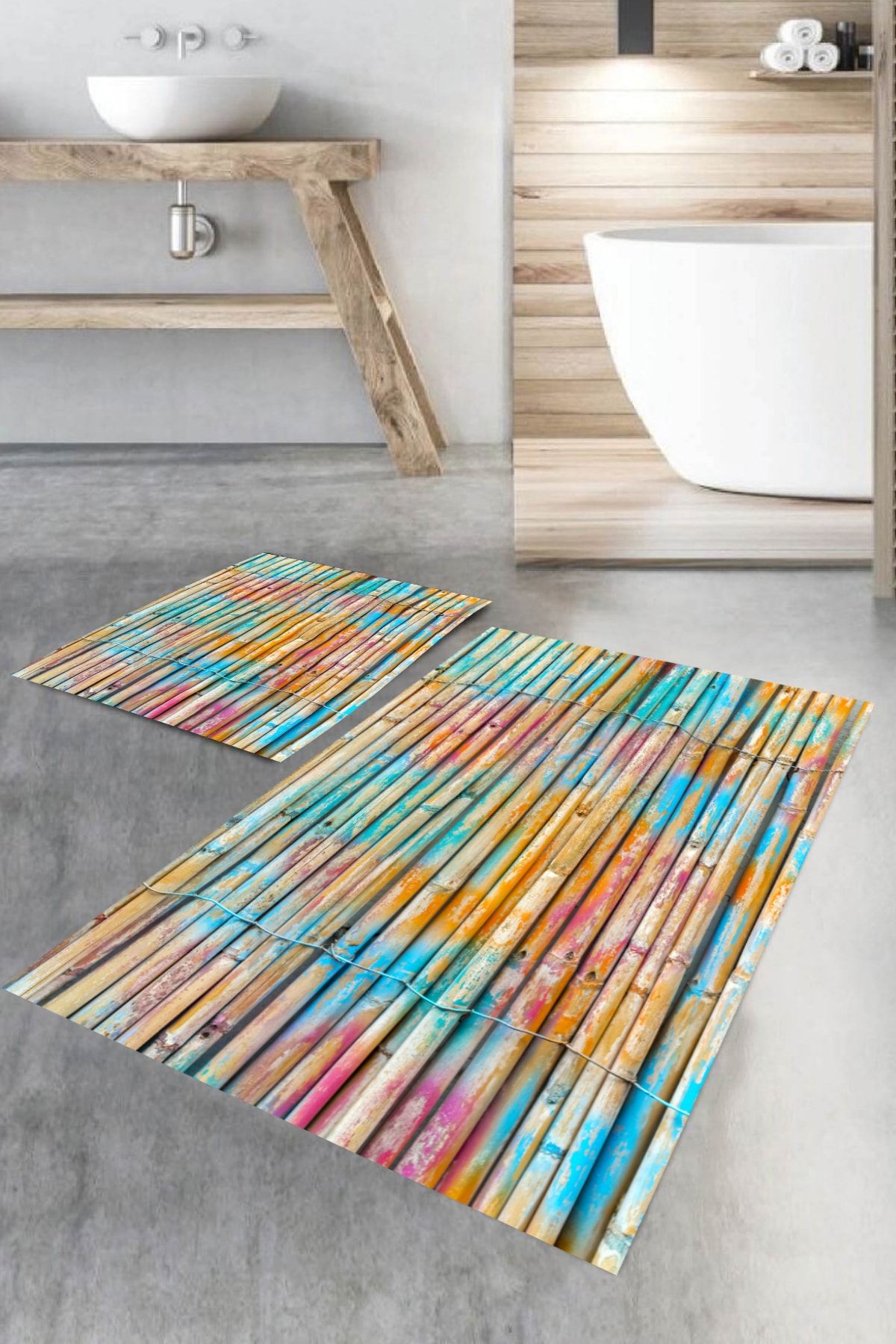 Dekomis Banyo Halısı Ikili Klozet Takımı Dot-tk-hp-766