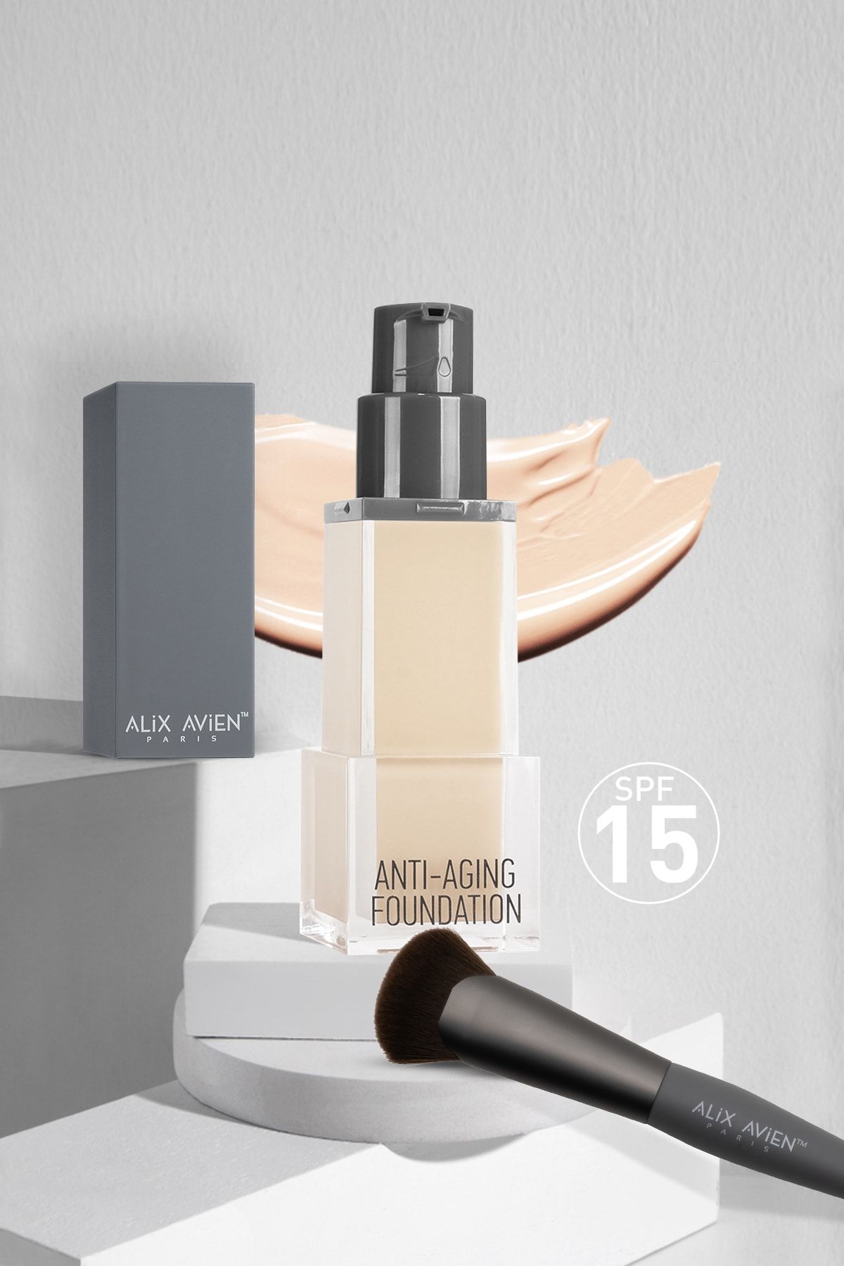 Alix Avien Yüksek Kapatıcı Yaşlanma Karşıtı Fondöten - Anti-aging Foundation - 01c1