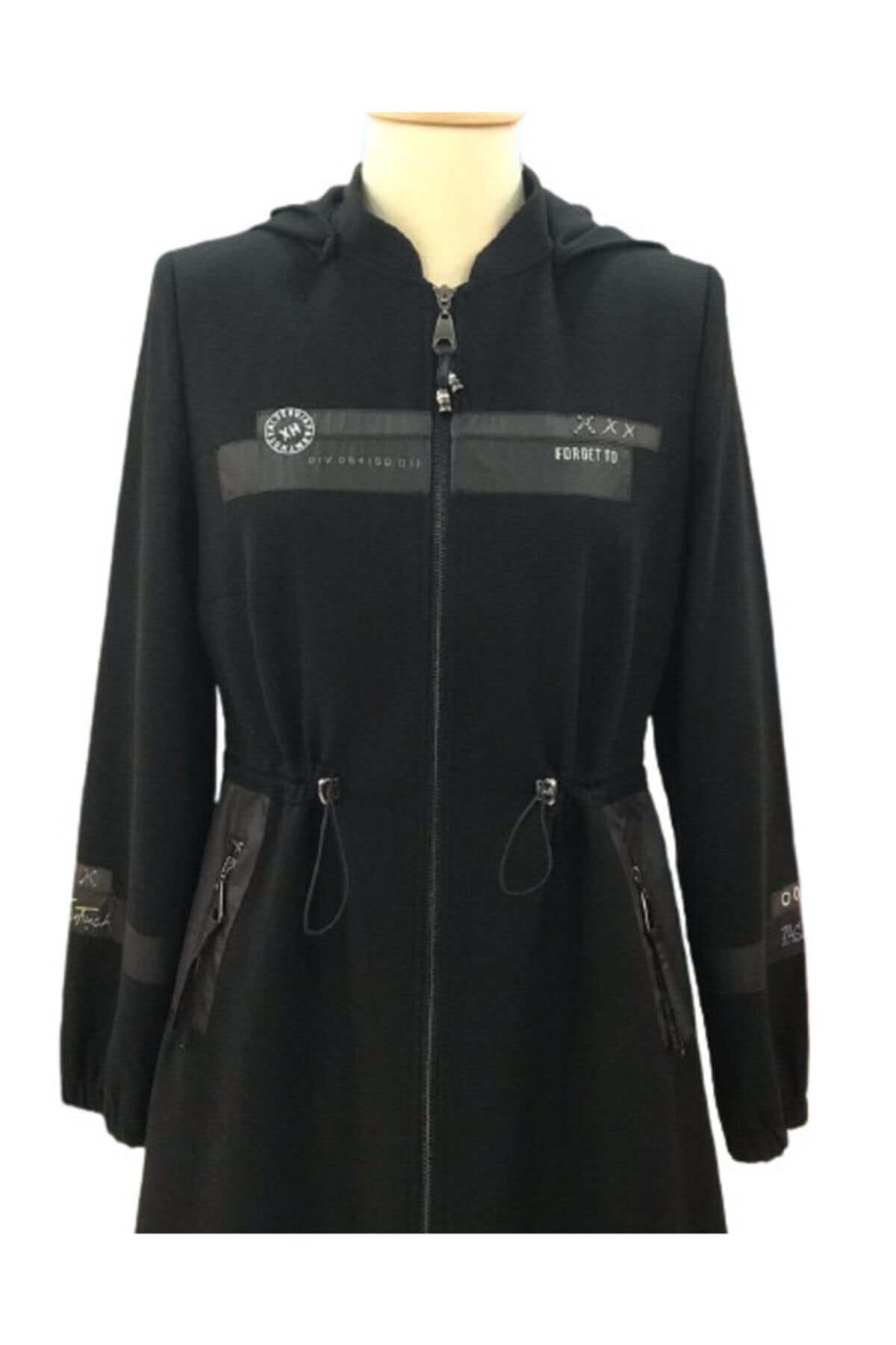 Zühre Fermuarlı Kapşonlu Pardesü Manto