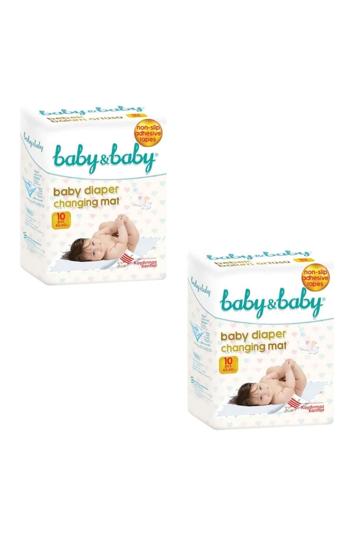 Baby&Baby Baby & Baby Kaydırmaz Bantlı Bebek Bakım Örtüsü 10 Lu 2 Paket 20 Kullanım