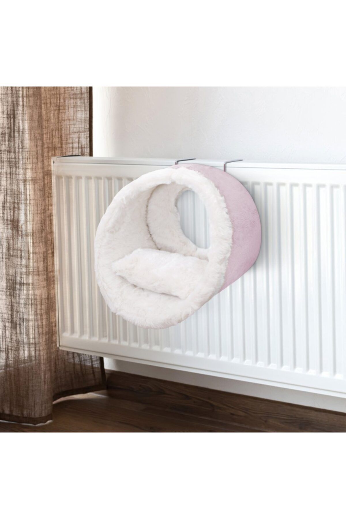 CCShop Peluş Kalorifer Yatağı Beyaz Pembe