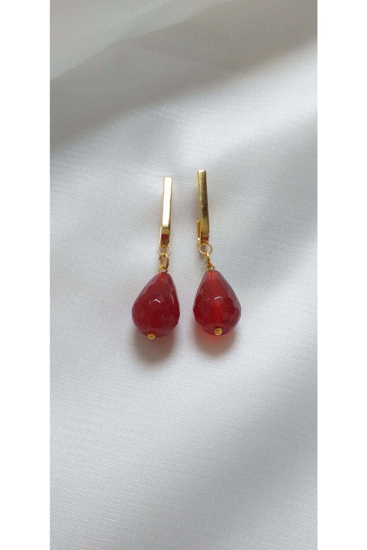 Bourjois Jewelry Doğal Taşli Bordo Damla Küpe