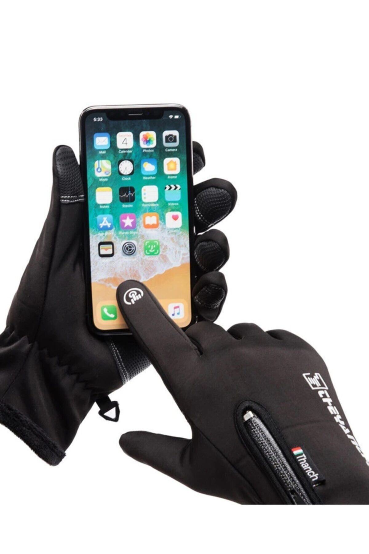 SYNOPE Unisex Dokunmatik Noktalı Kayak Kış Kar Eldivenleri Bisikletçi Motorsikletçi Eldiveni L Beden