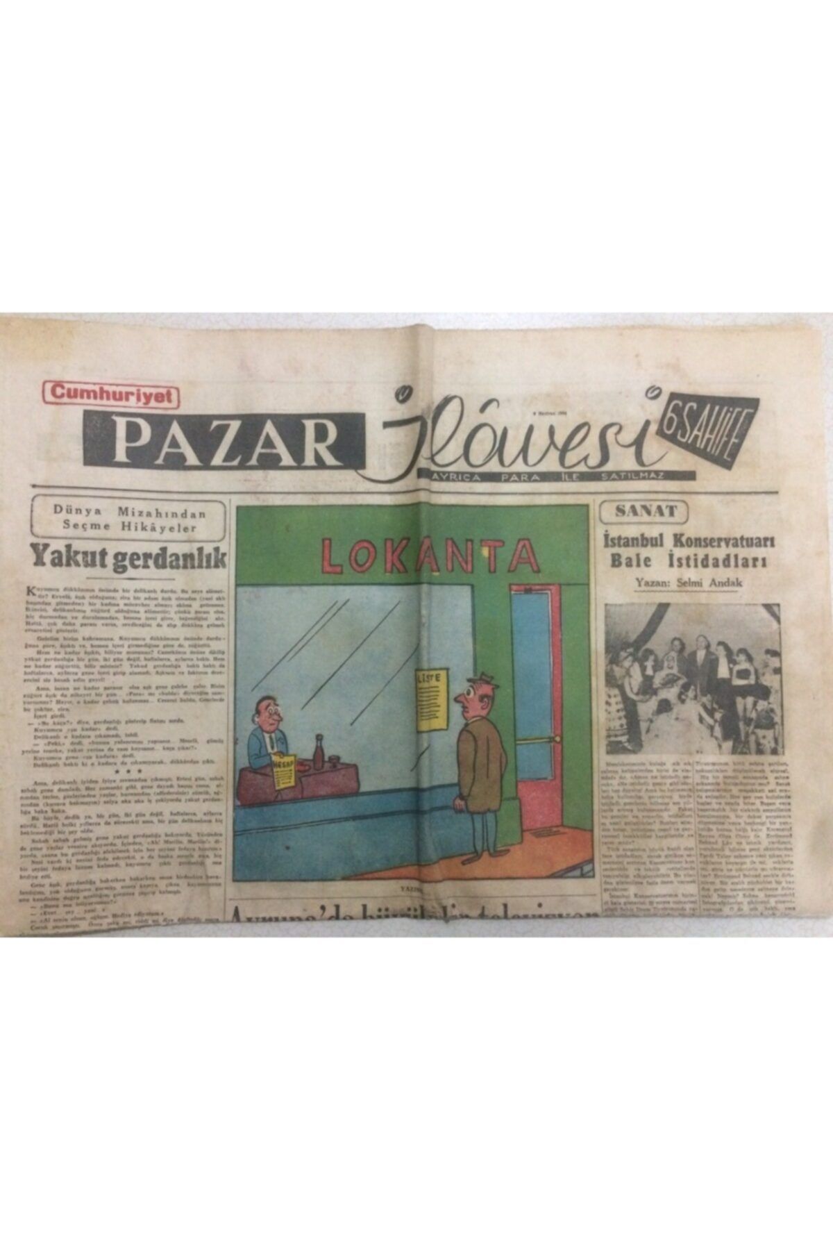 Gökçe Koleksiyon Cumhuriyet Gazetesi Pazar Ilavesi 6 Haziran 1954 - Avrupa Da Televizyon Kampanyası Gz52238